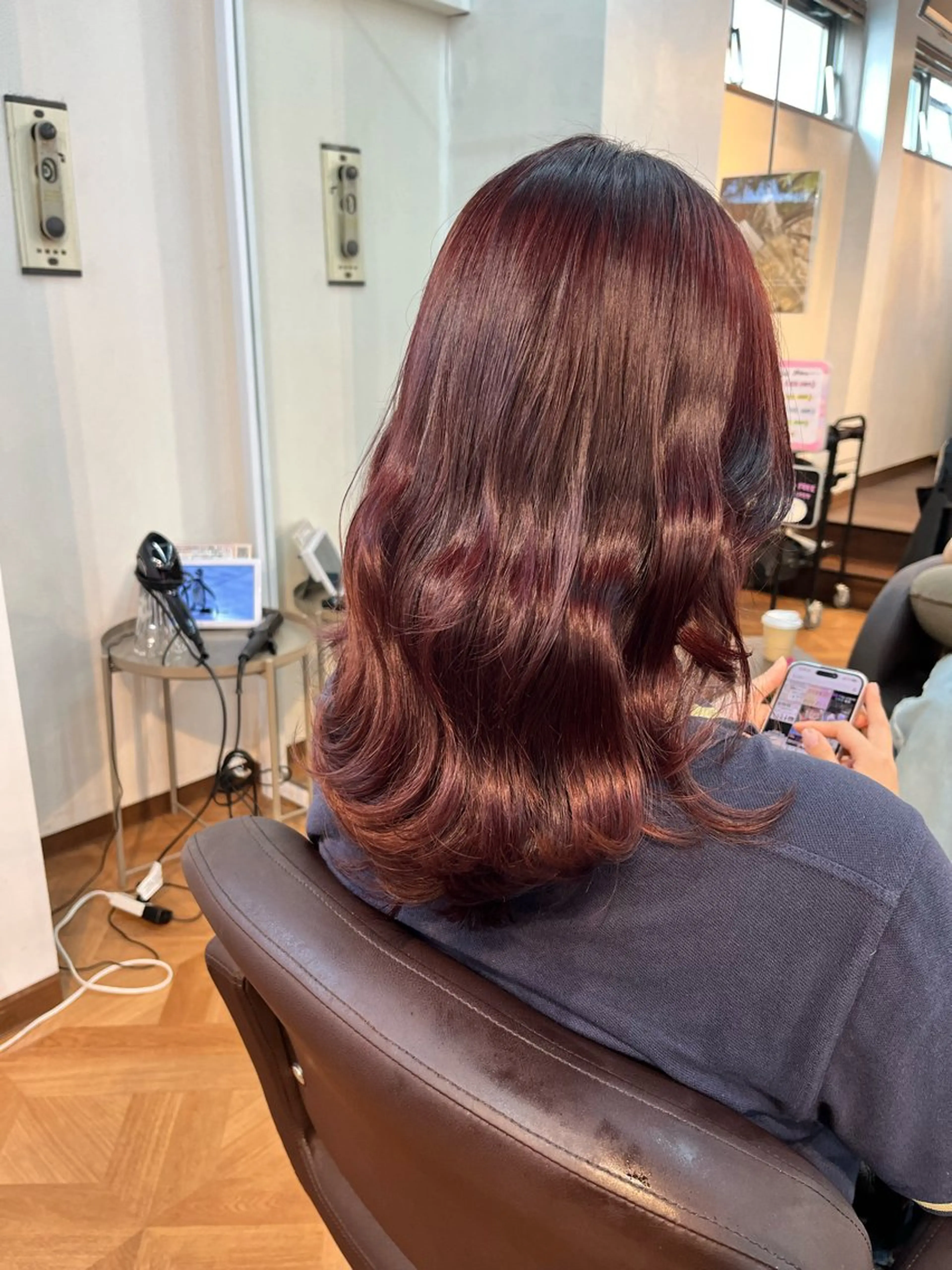 セミロング ピンクブラウン 🍒Ayana🍒 艶カラー🍒のヘアスタイル