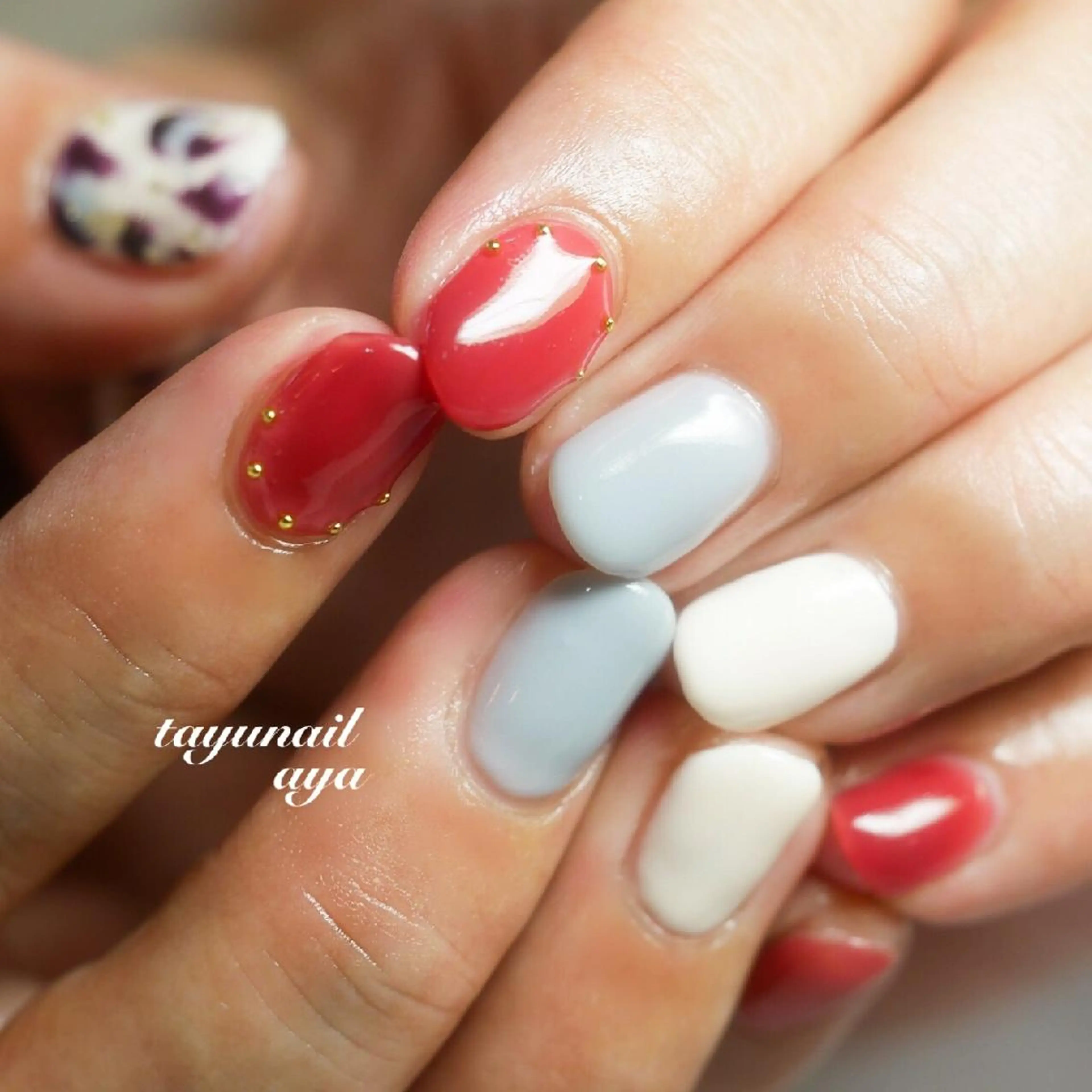 ネイル アニマル柄 ブルー ジェルネイル ニュアンスネイル ワンカラーネイル ネイルサロン・ネイルスクール たゆnail所属・ネイルサロン 【たゆnail】のネイルデザイン