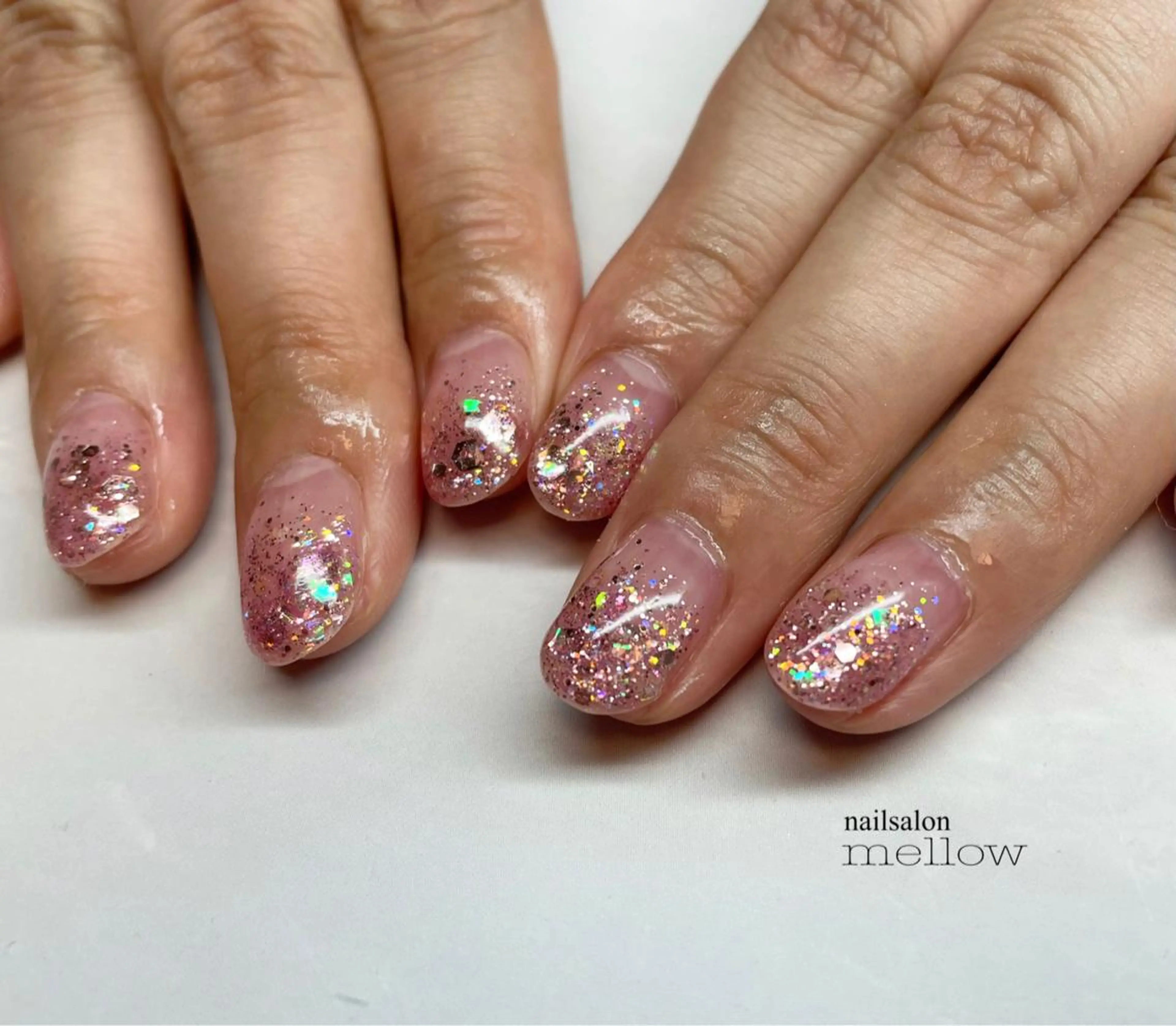 ネイル ラメ(グリッター) ピンク 大山 浩美のネイルデザイン