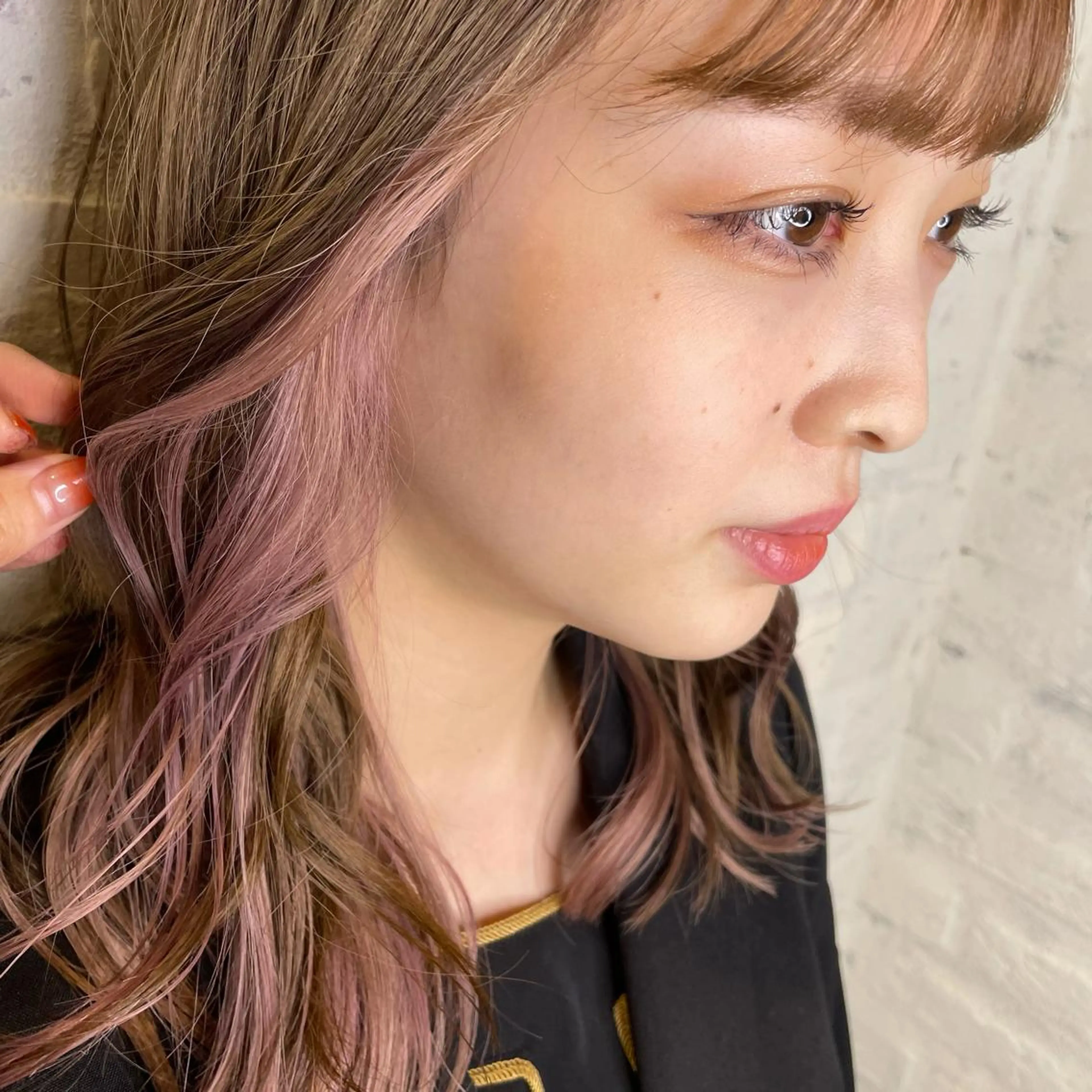 セミロング カラー ヘアアレンジ インナーカラー 🌈トップデザイナー 金沢駅近nanamiのヘアスタイル