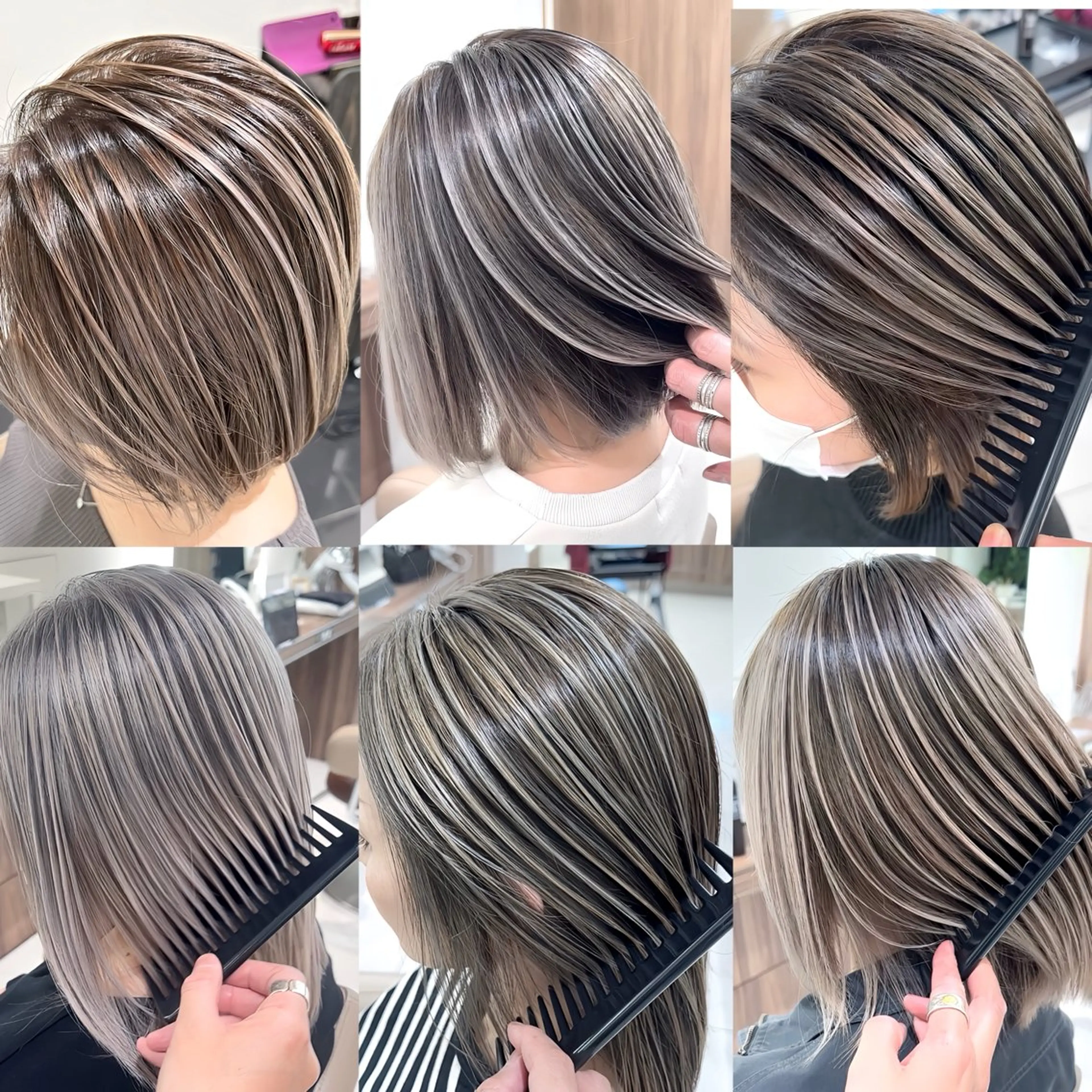 ミディアム カラー バレイヤージュ 髪質改善 レイヤーカット カット ヘアカラー トリートメント 山崎俊輔/髪質改善 /バレイヤージュのヘアスタイル