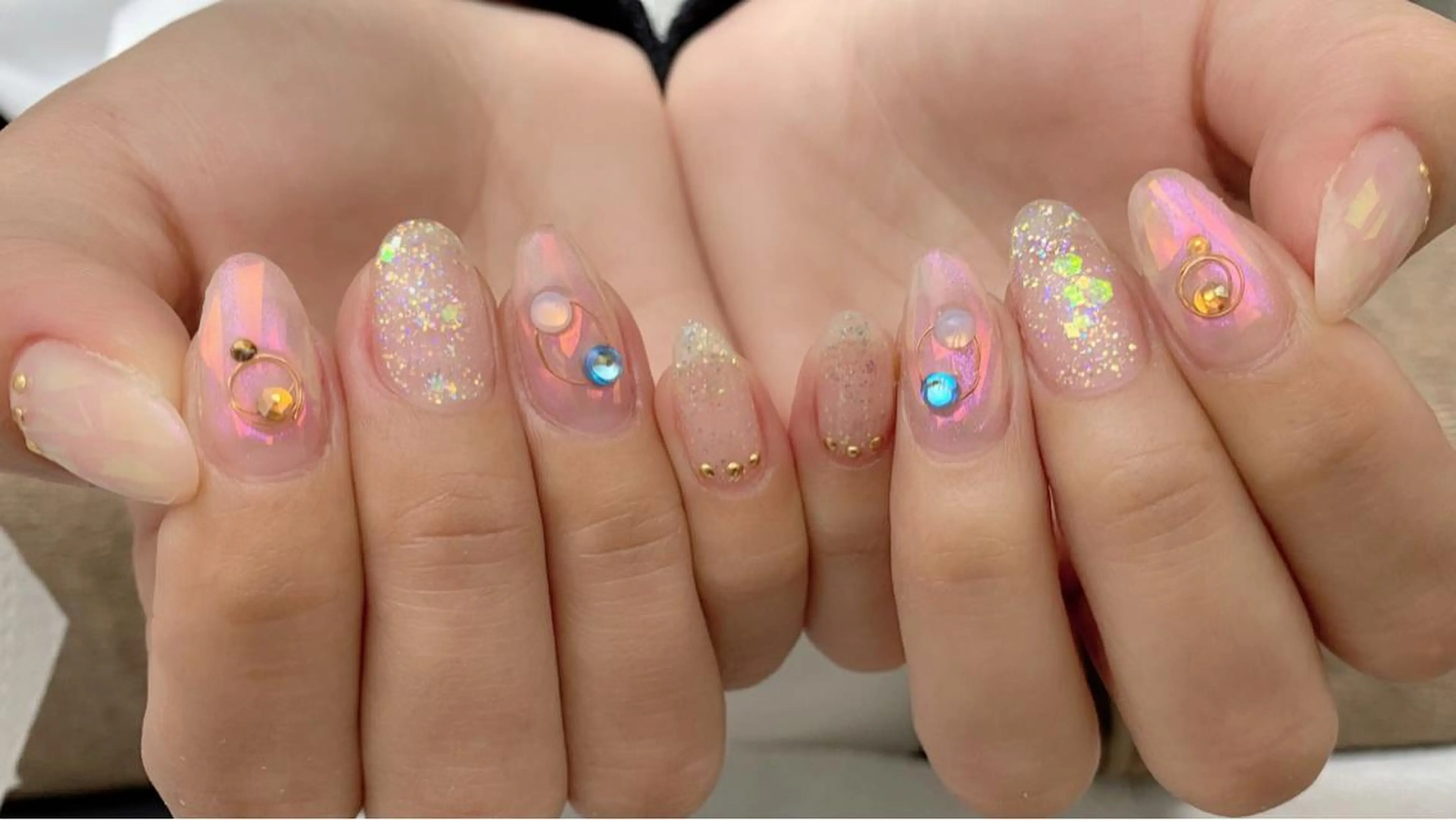 ネイル オーロラネイル ハンドネイル ハンドケア u sのネイルデザイン