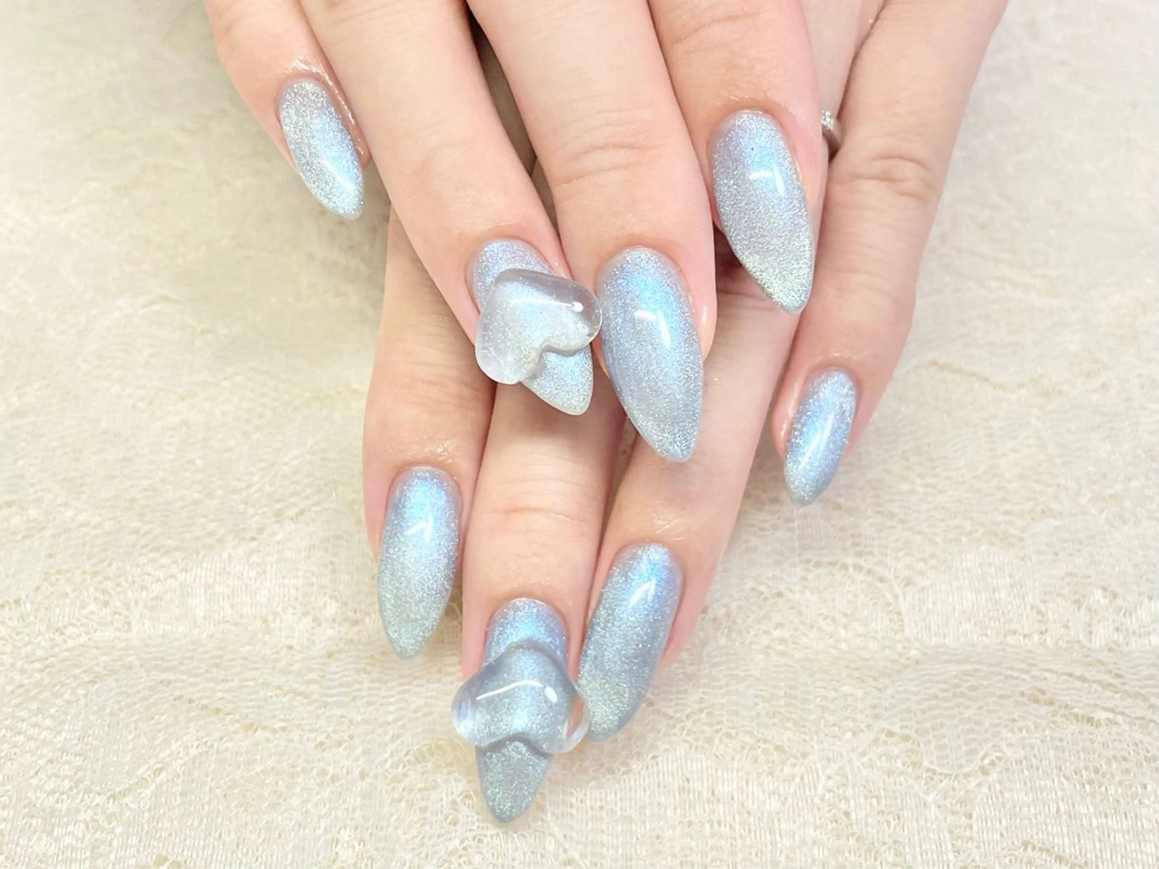 ネイル ハート マグネットネイル かざま みさきのネイルデザイン