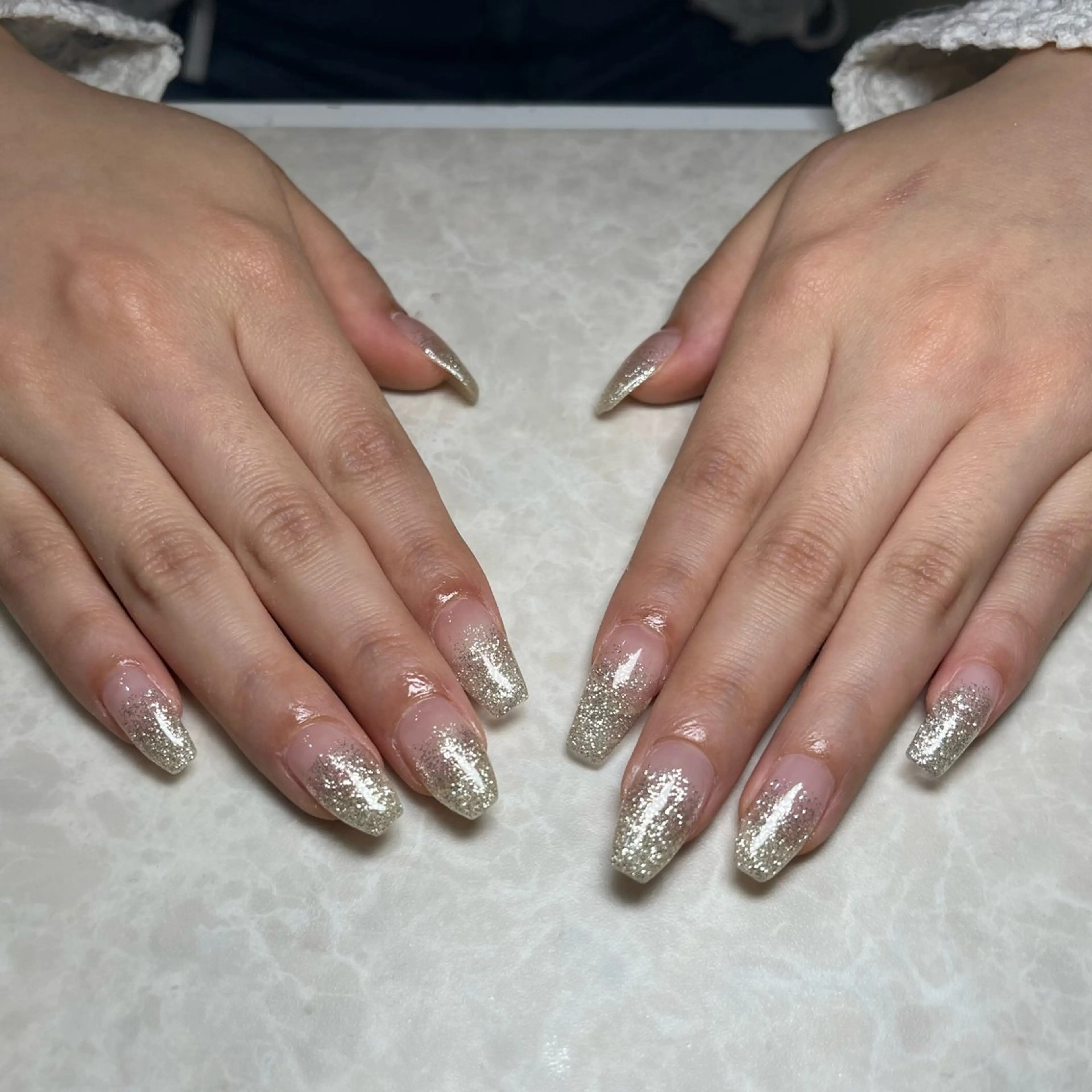 ネイル ラメ(グリッター) ラメグラデーション 🌻Sunrich Fuka🌻のネイルデザイン