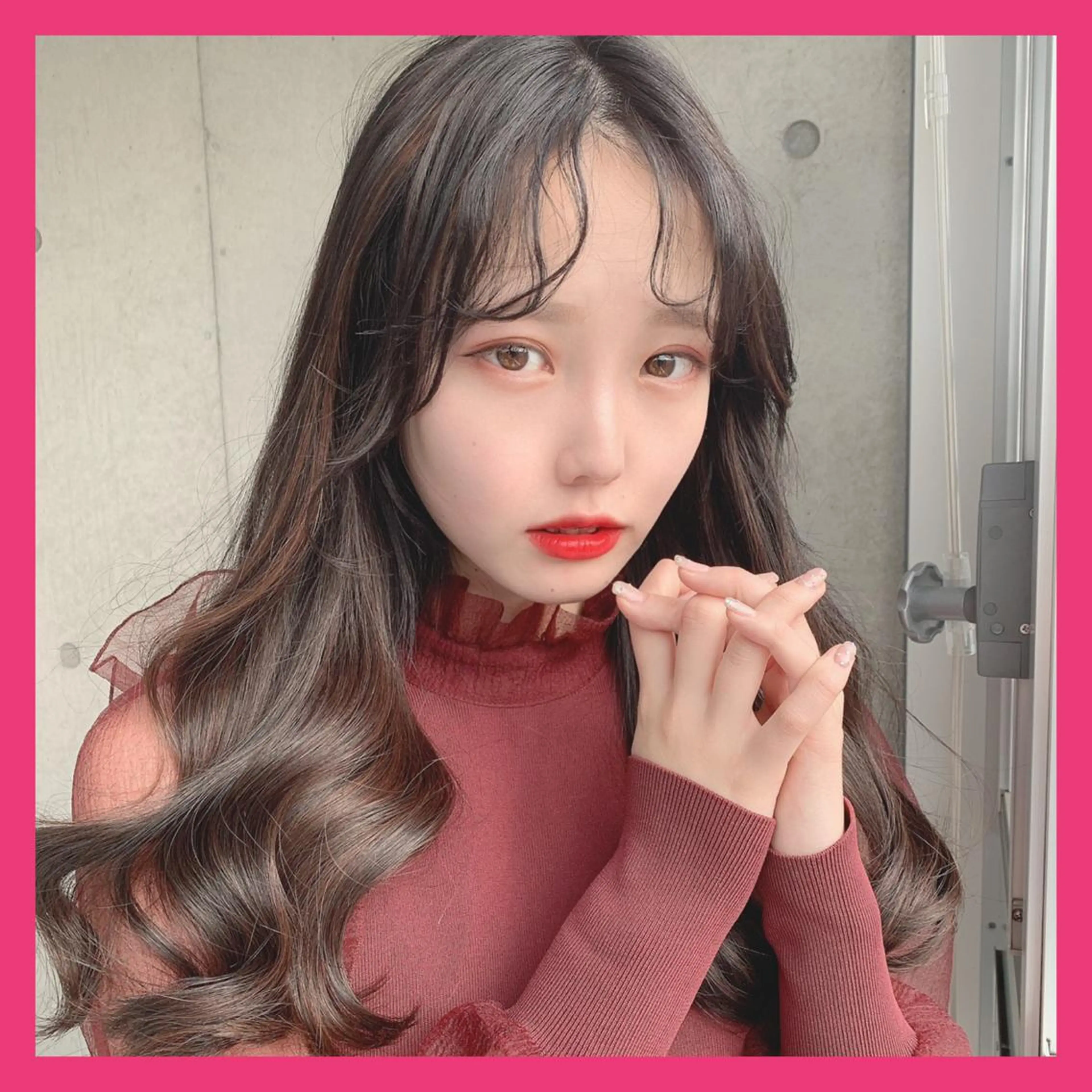 ミディアム カラー ヘアアレンジ ヨシンモリ シースルーバング カット ヘアカラー トリートメント ヘッドスパ ヘアセット 💖韓国ヘアの匠 💖TAKUMI💖のヘアスタイル