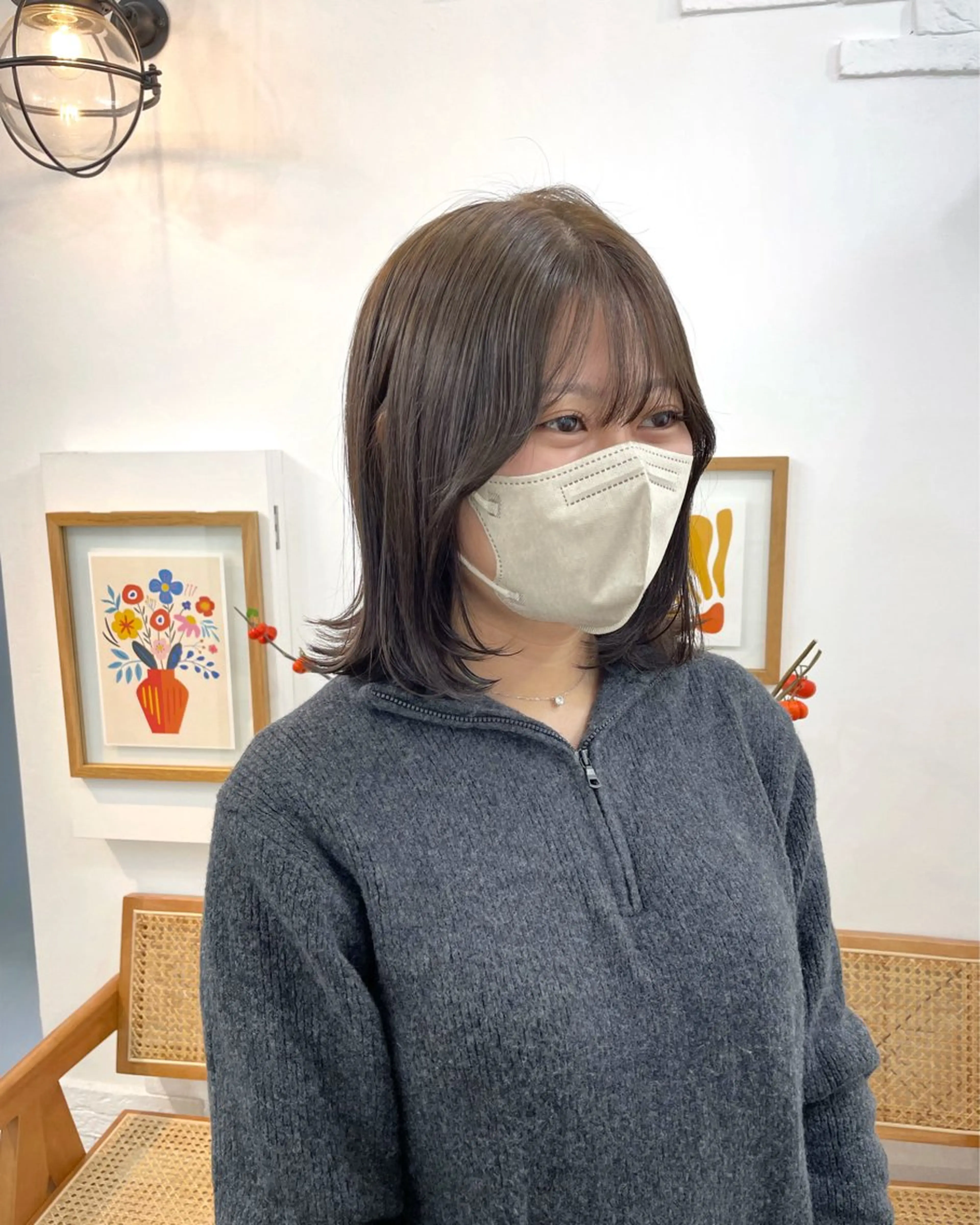 ミディアム カラー ベージュカラー ブリーチ ダブルカラー ブリーチなしカラー オリーブベージュ ヘアカラー トリートメント ✨髪質改善✨原宿 えのもと　はなのヘアスタイル