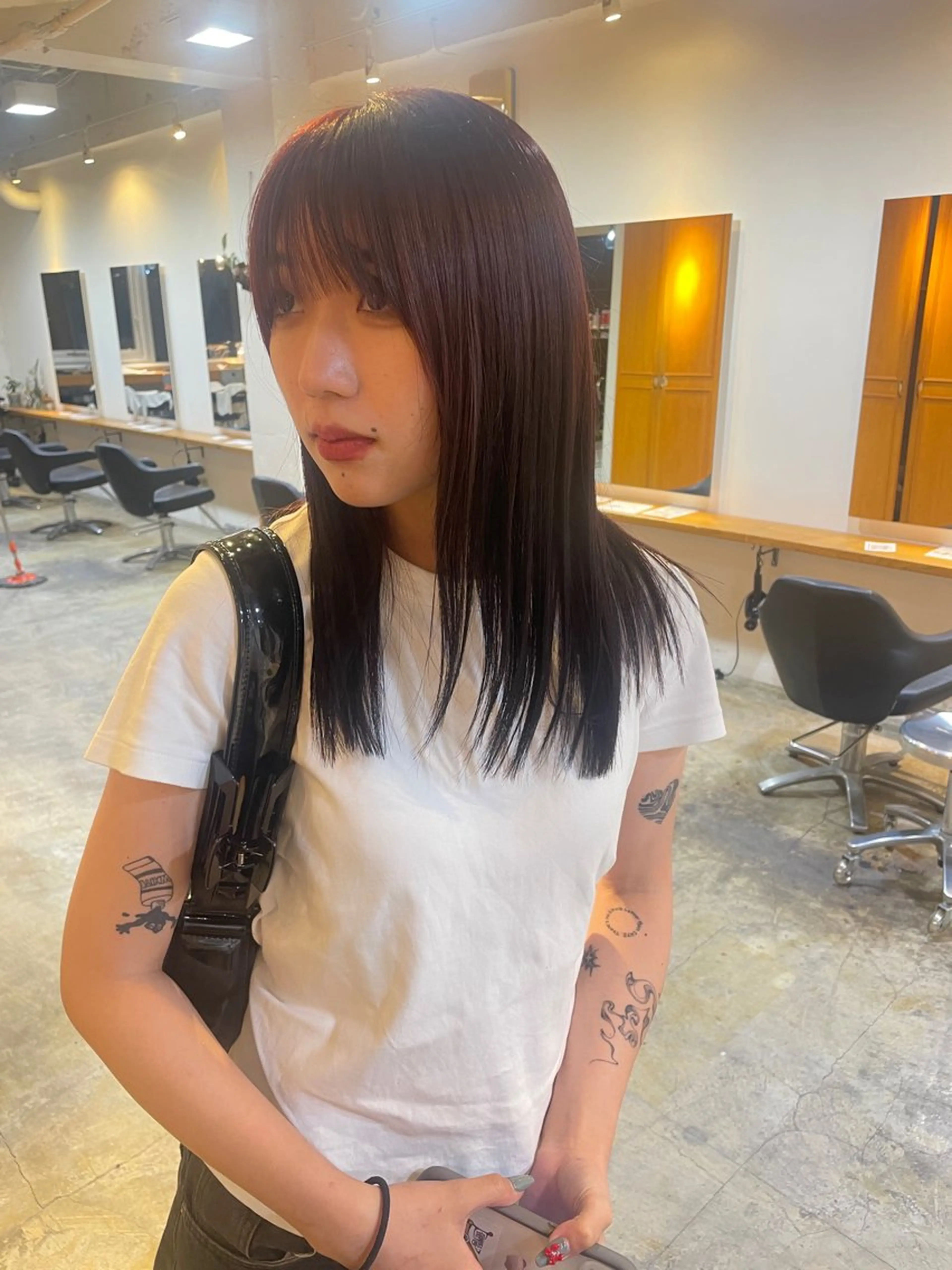 ミディアム カラー 韓国ヘア/wカラー レイヤー/RIN🎀のヘアスタイル