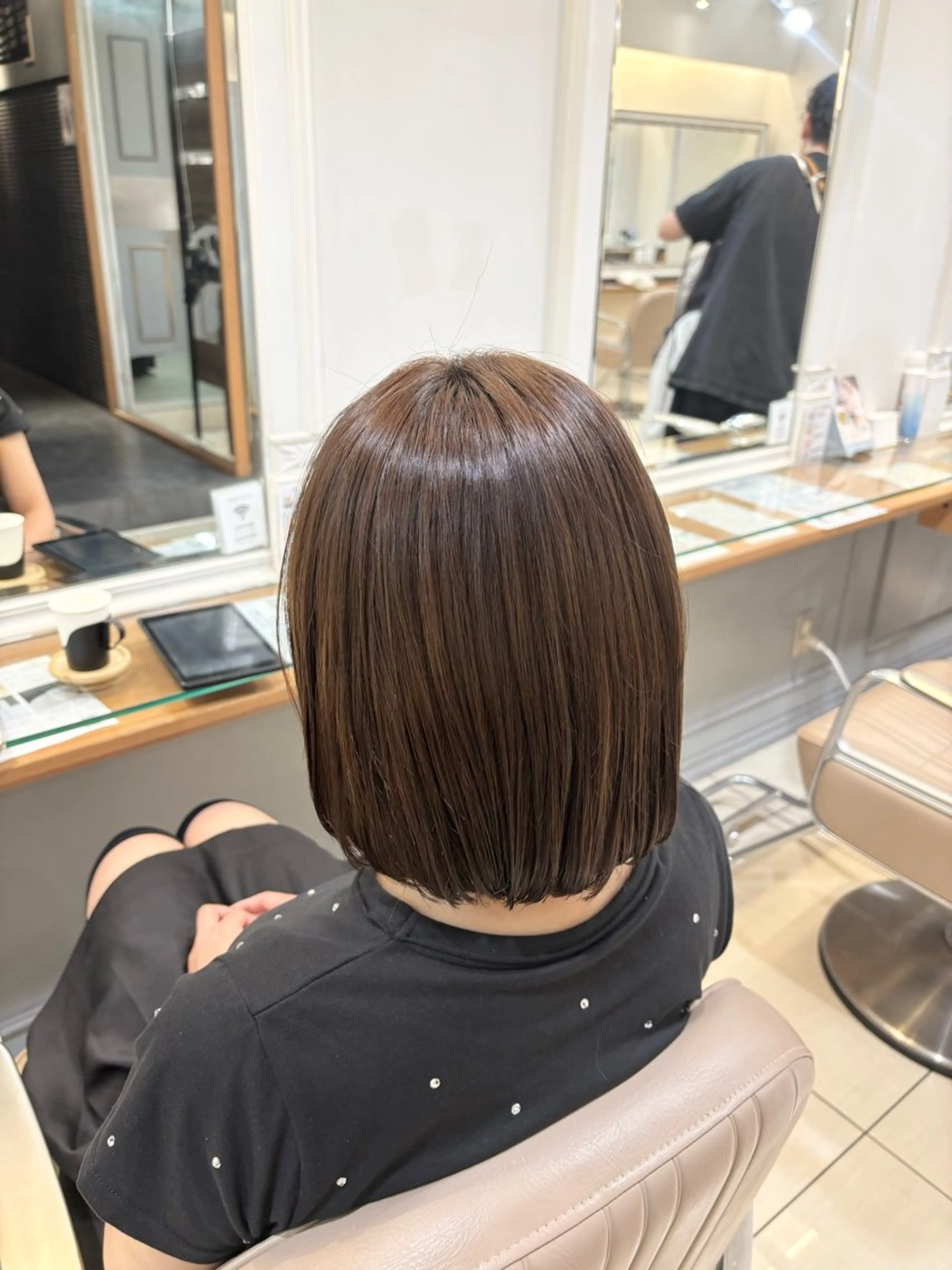 ミディアム パーマ 縮毛矯正 🎀ハイトーン 🎀Honoka🎀のヘアスタイル