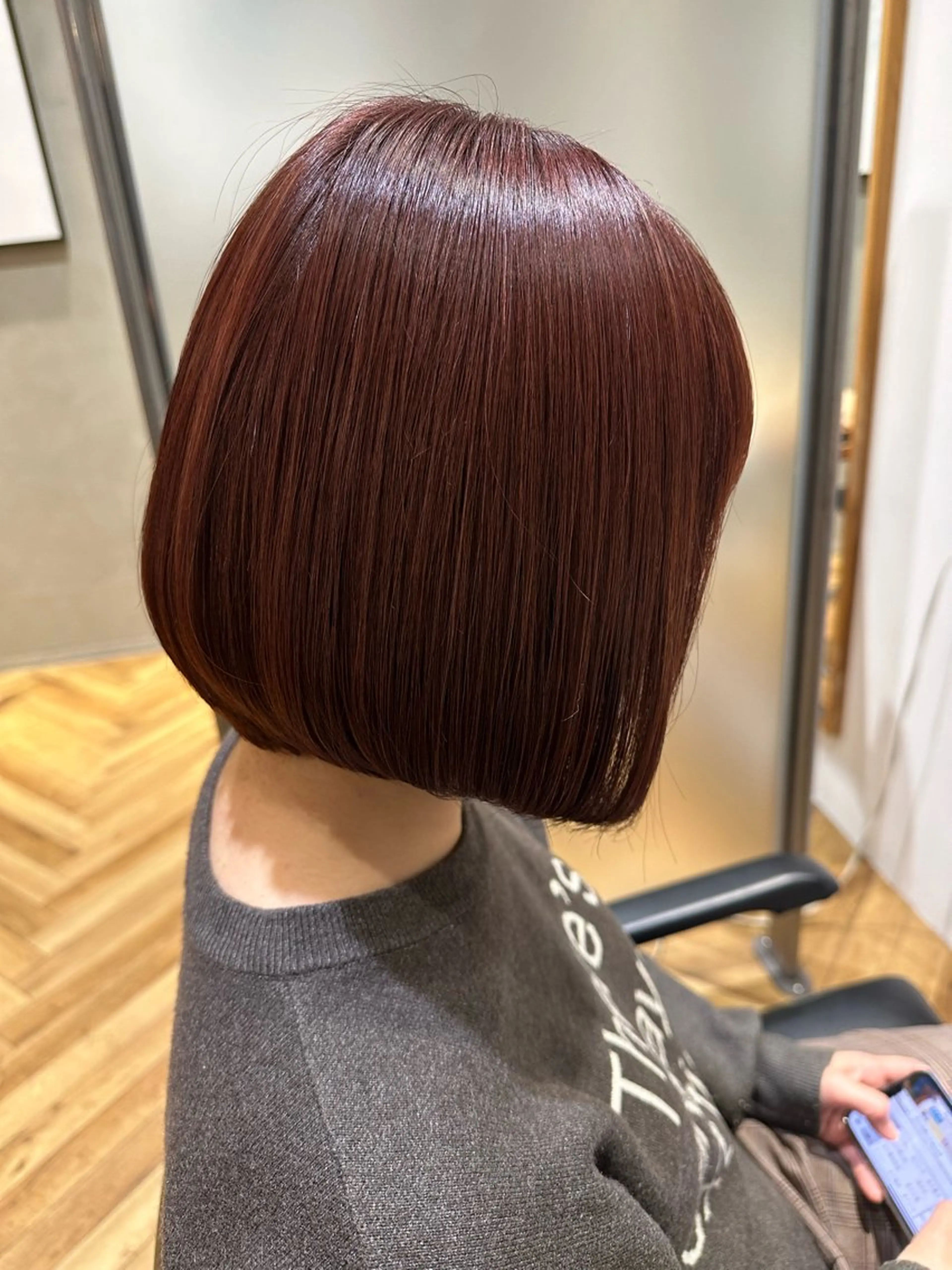 ショート カラー ブラウンカラー ピンクカラー ピンクブラウン 織田 ゆみのヘアスタイル