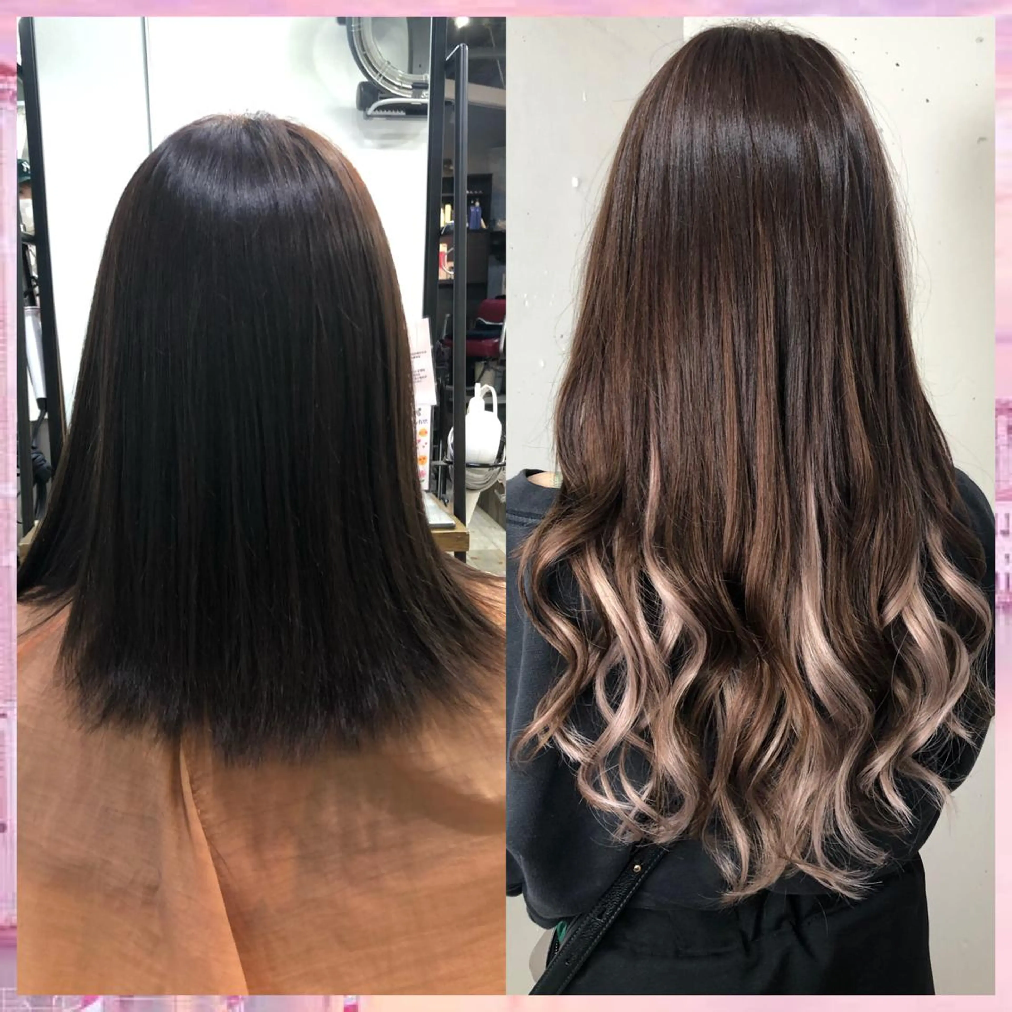 ミディアム カラー ヘアアレンジ シールエクステ インナーカラー エクステ カット エクステ ヘアセット 八巻 晴香のヘアスタイル