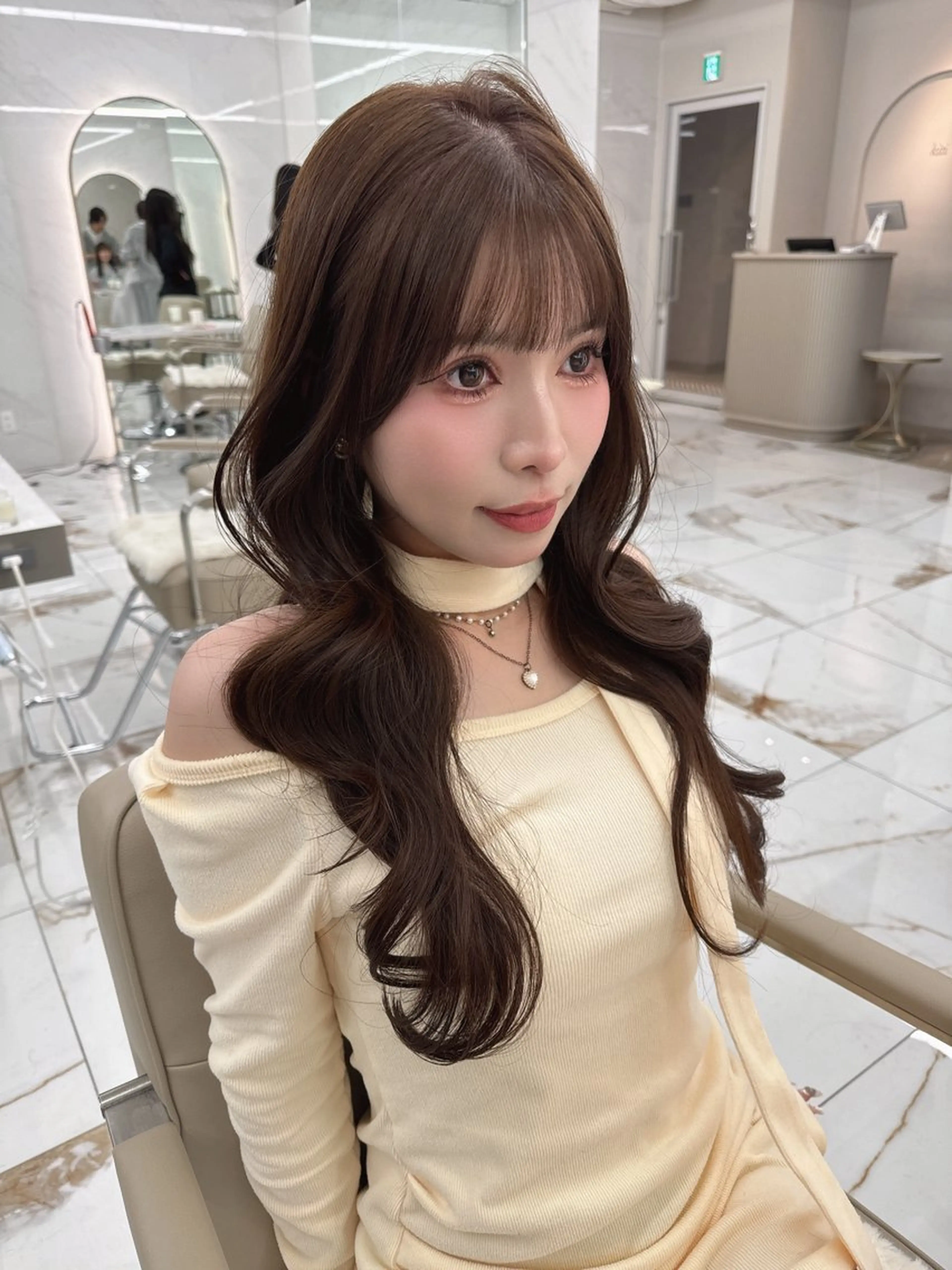 ロング のり🐼顔まわり/ 韓国/レイヤーカットのヘアスタイル