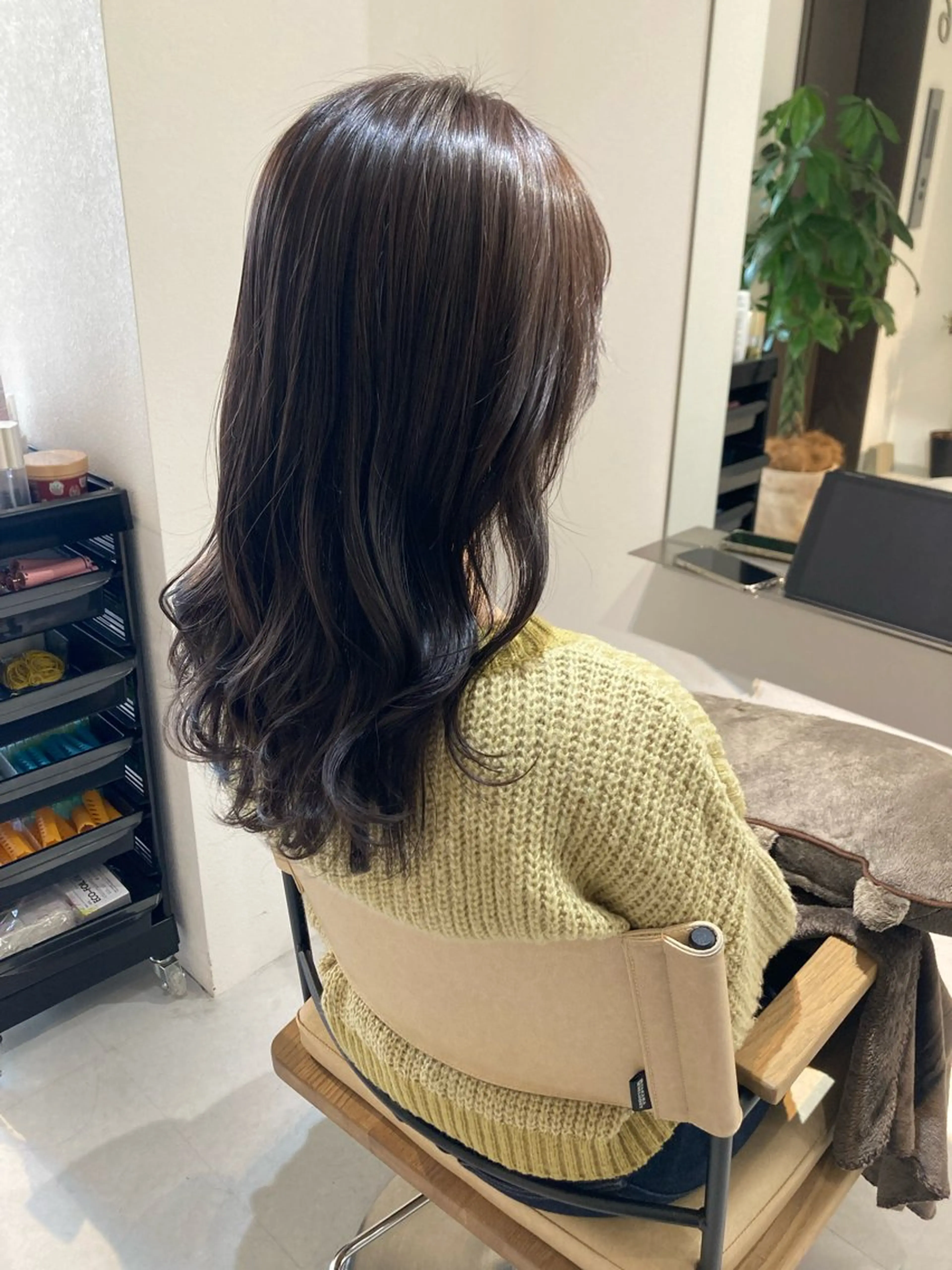 セミロング ✨色持ちの良い艶 カラー✨蟹江真世のヘアスタイル