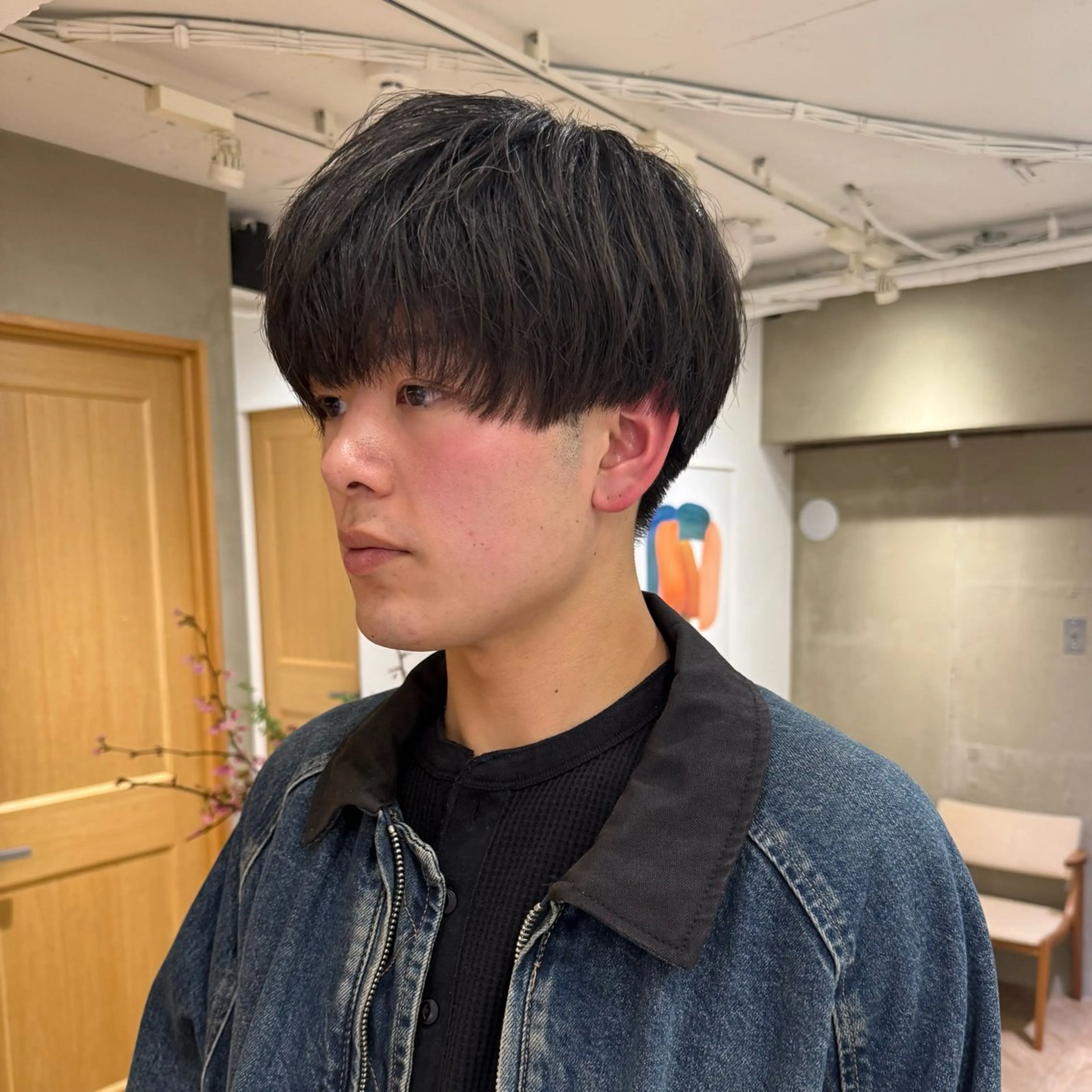 ショート メンズ センターパート ダウンパーマ フェザーパーマ メンズパーマ スパイキーショート カット シャドウパーマ 田形清流のヘアスタイル