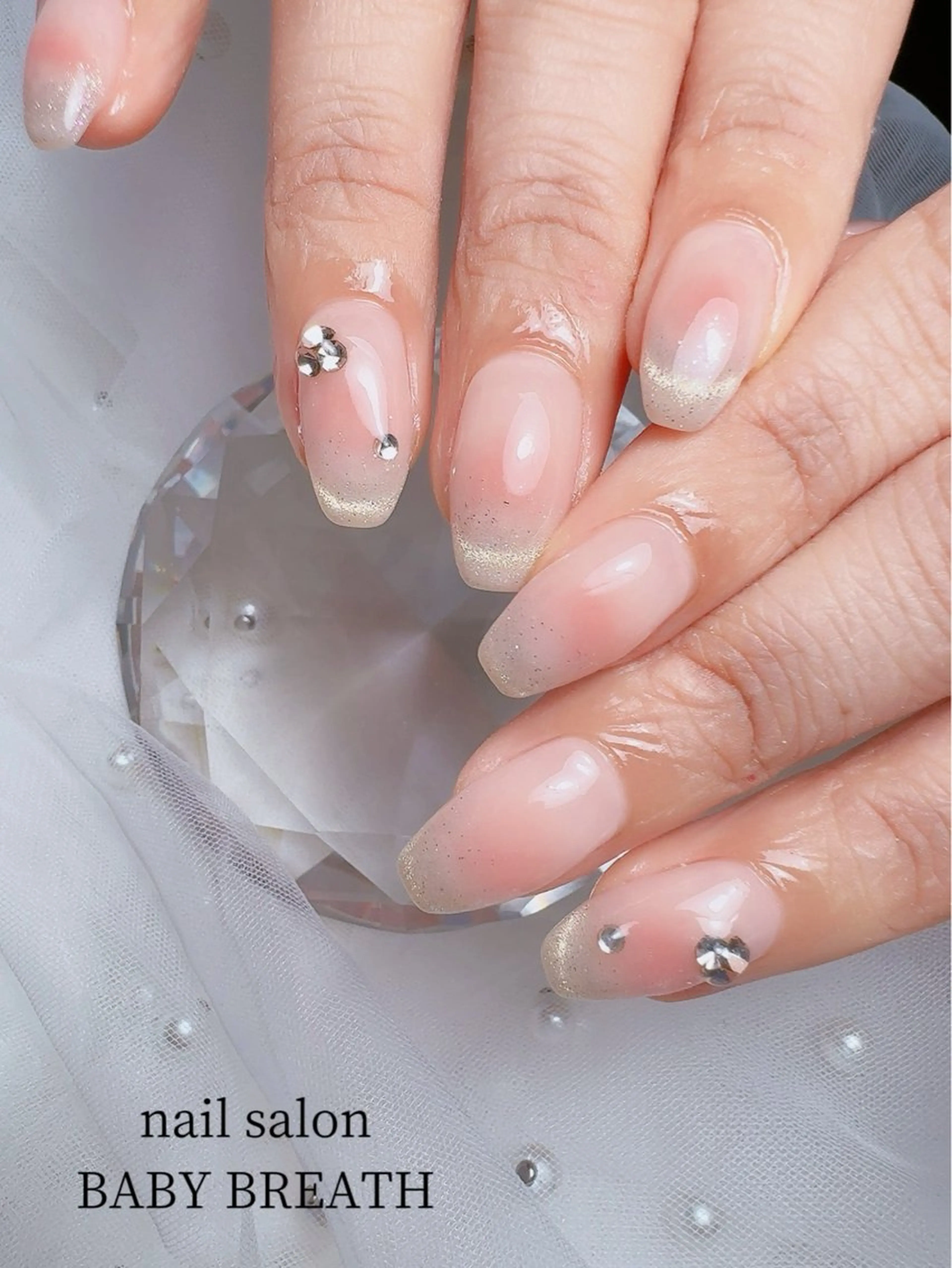 ネイル アートネイル フラッシュネイル フットネイル グラデーション ラメ(グリッター) ハンドネイル BABY  BREATH所属・y natsumiのネイルデザイン
