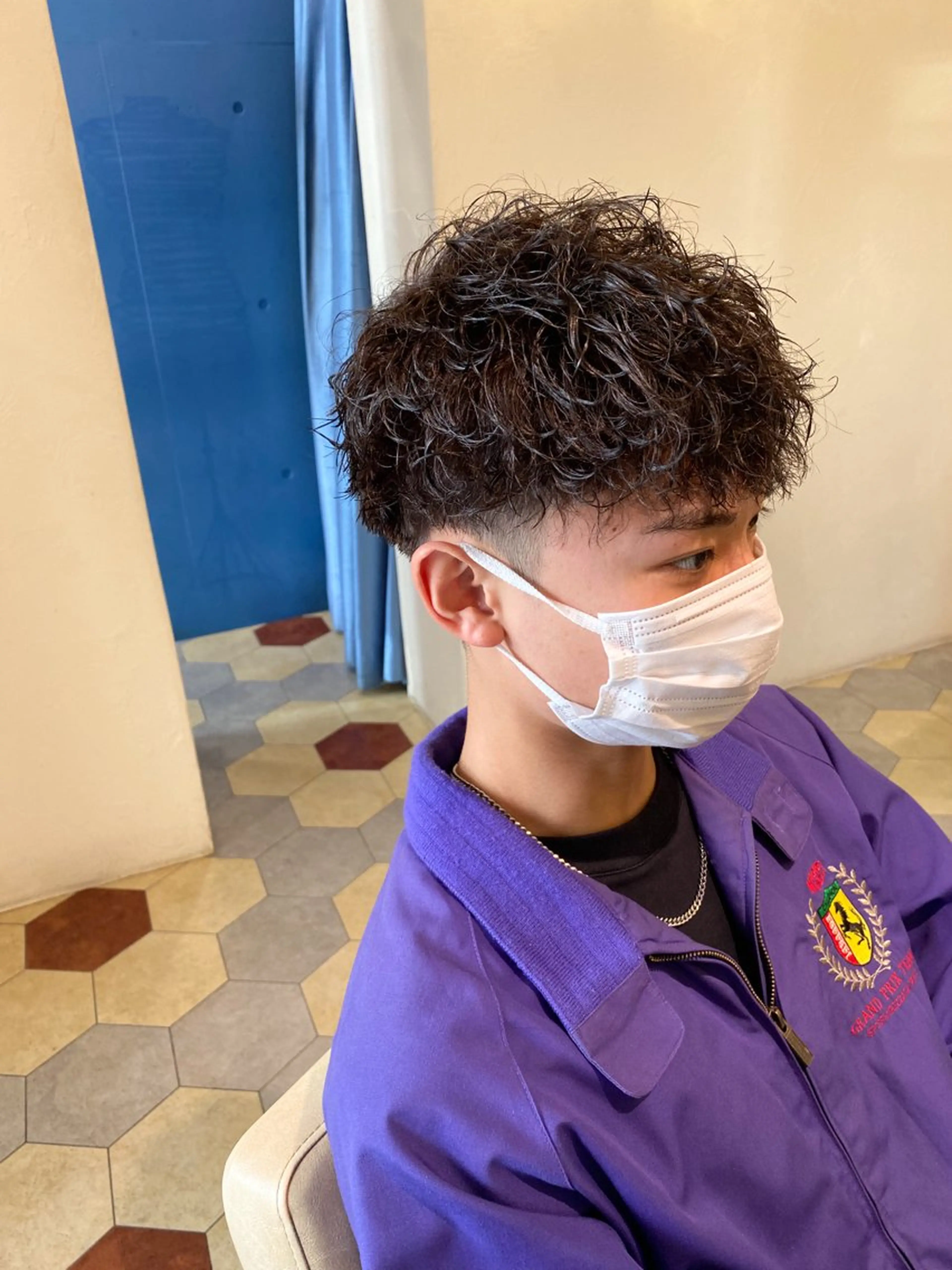 ショート パーマ メンズ カット パーマ 菊池大一 溝の口パーマのヘアスタイル