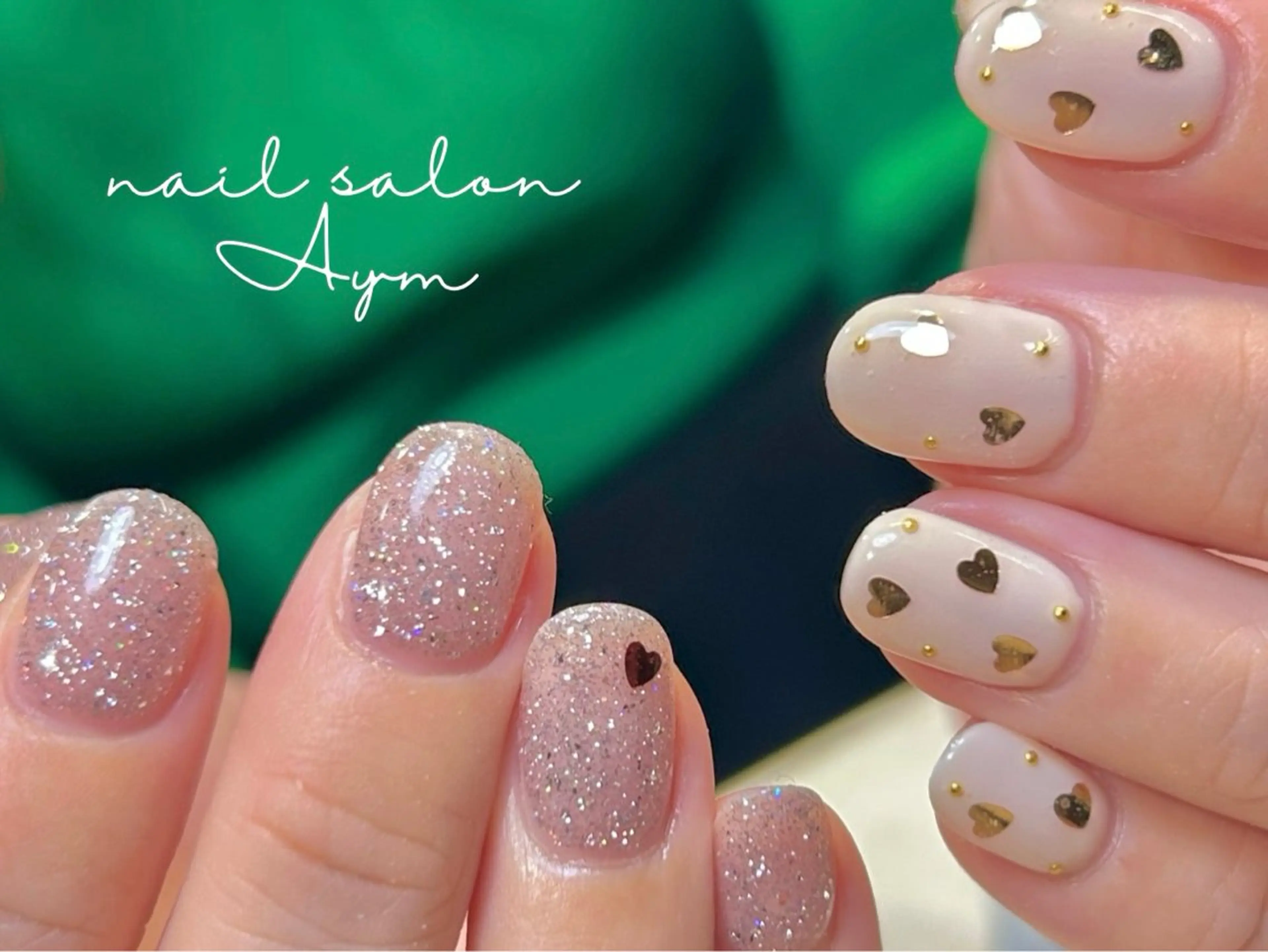 ネイル ハート バレンタイン nail salon Aymのネイルデザイン