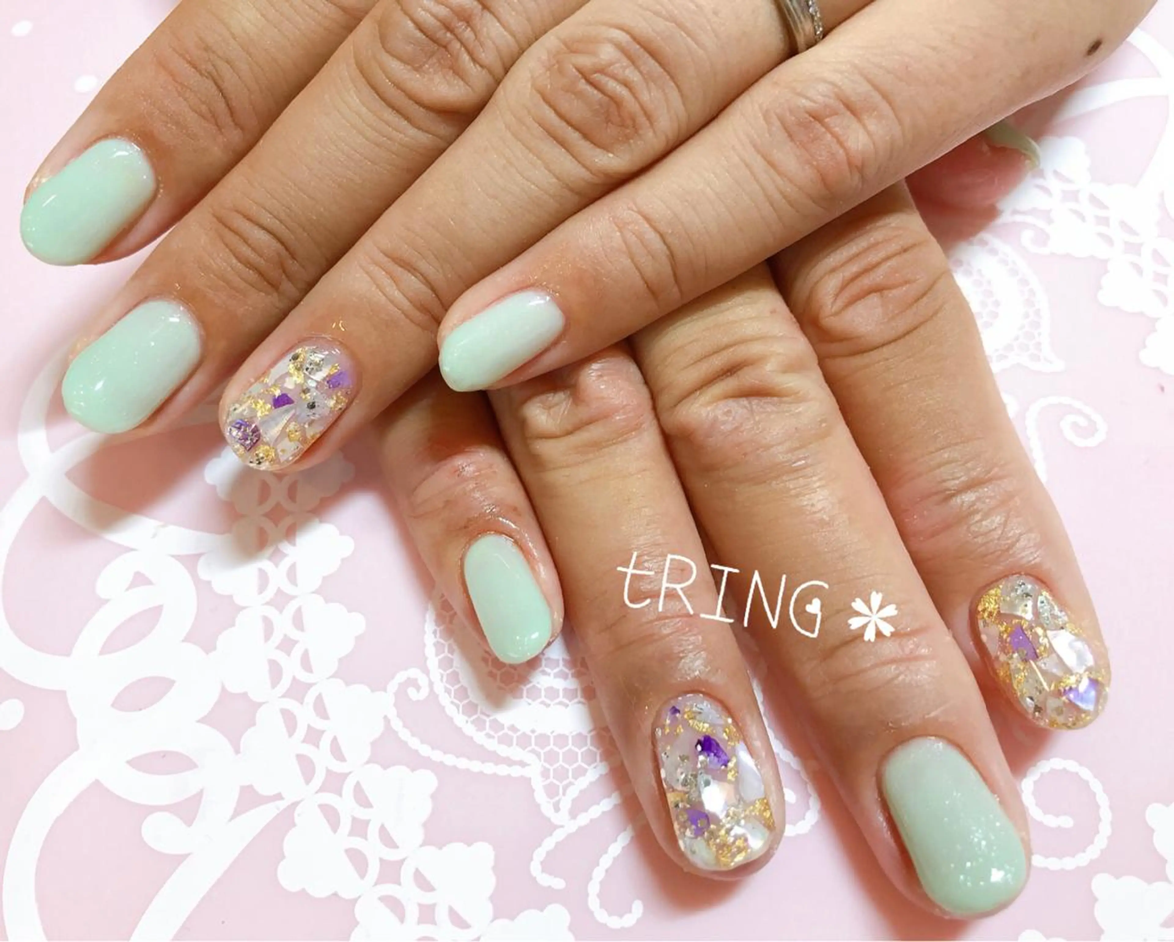 ネイル ハンドネイル tRING＊ しいの木台のネイルデザイン