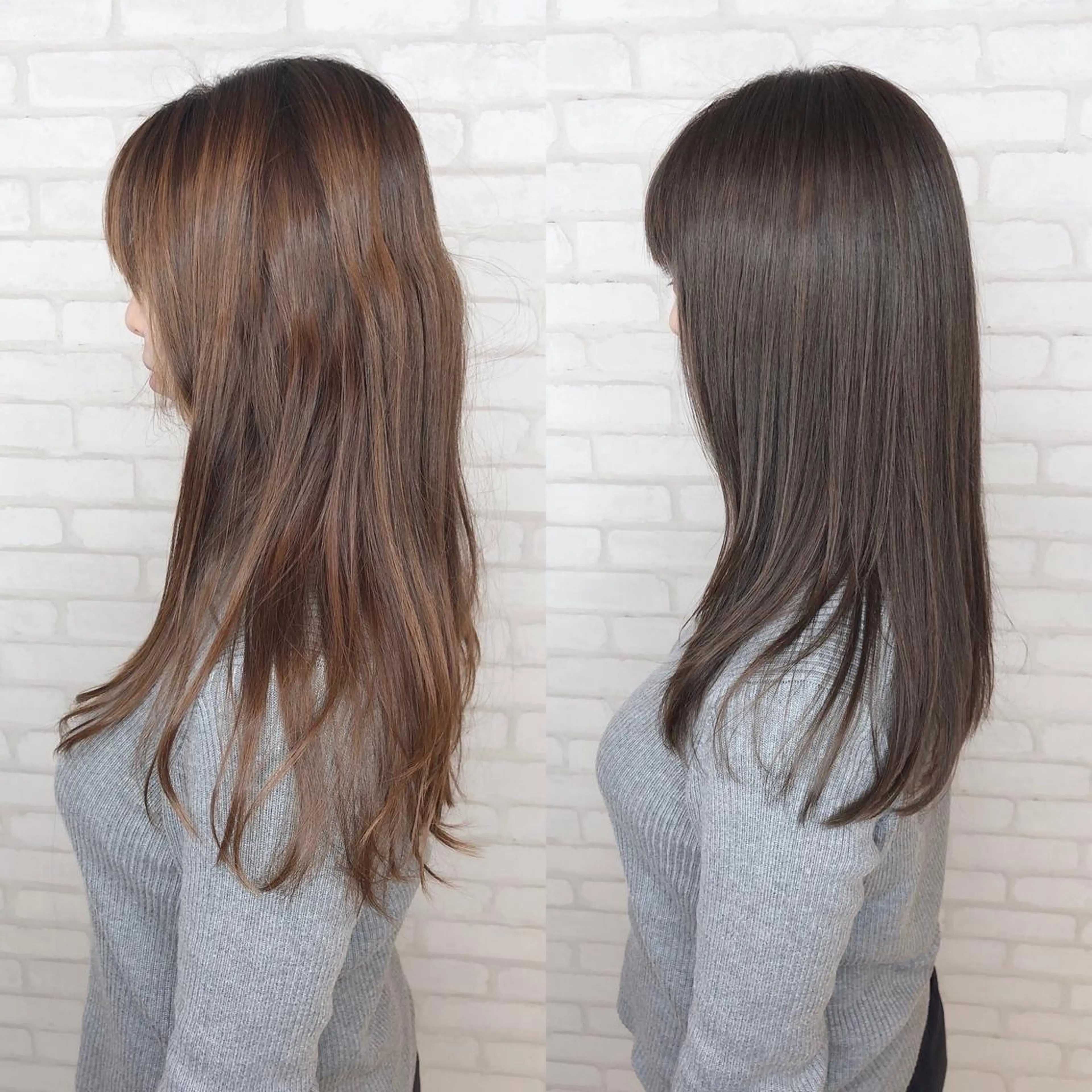 セミロング カラー アビリタ 警固のヘアスタイル