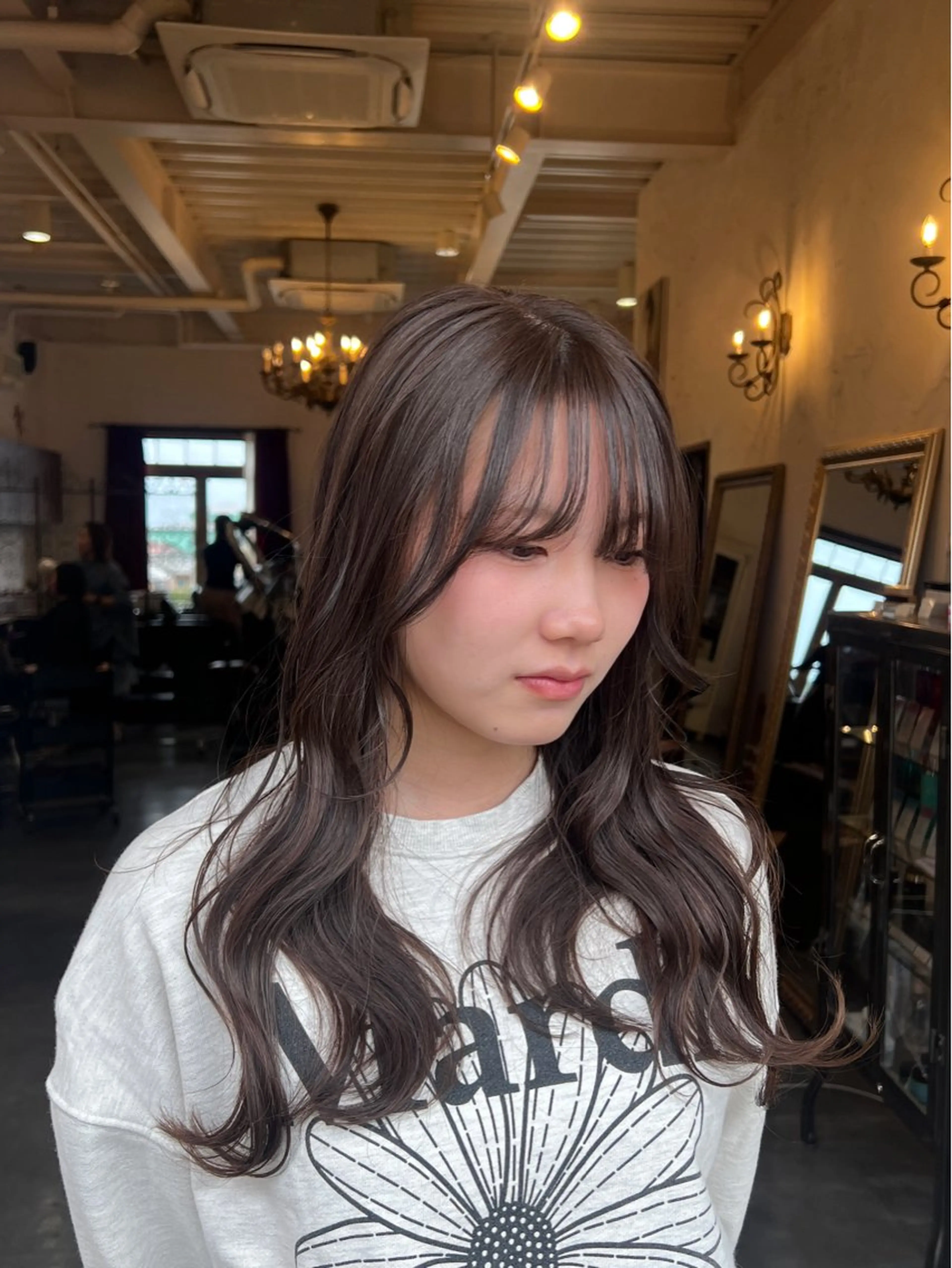 セミロング カラー ヘアカラー 冨永 萌のヘアスタイル