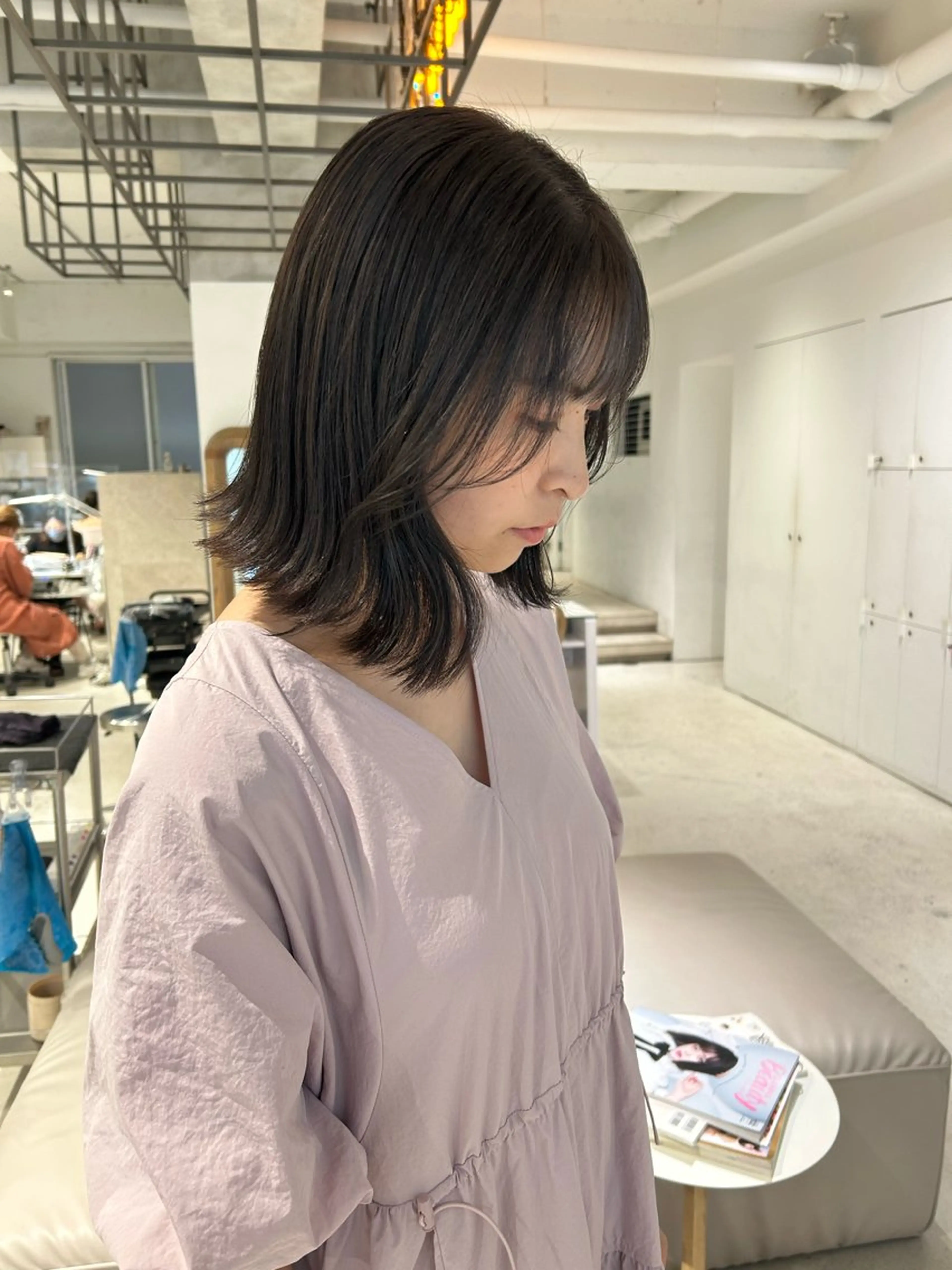 ミディアム カラー ラベンダーカラー 透明感カラー🫧 nanohaのヘアスタイル