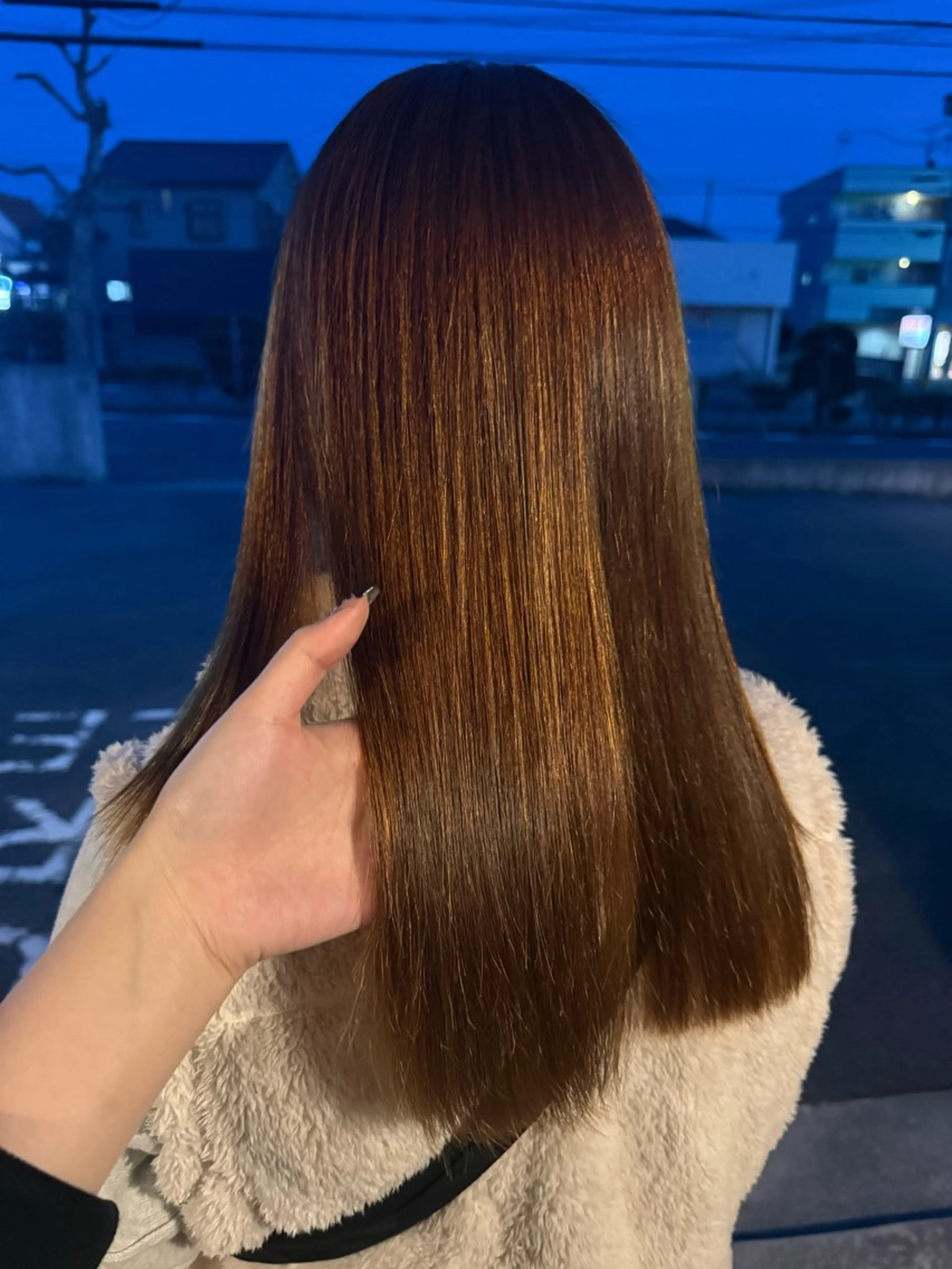 ロング パーマ 酸性ストレート ストレートパーマ 縮毛矯正 髪質改善/暖色カラー /レイヤーカット/翠のヘアスタイル