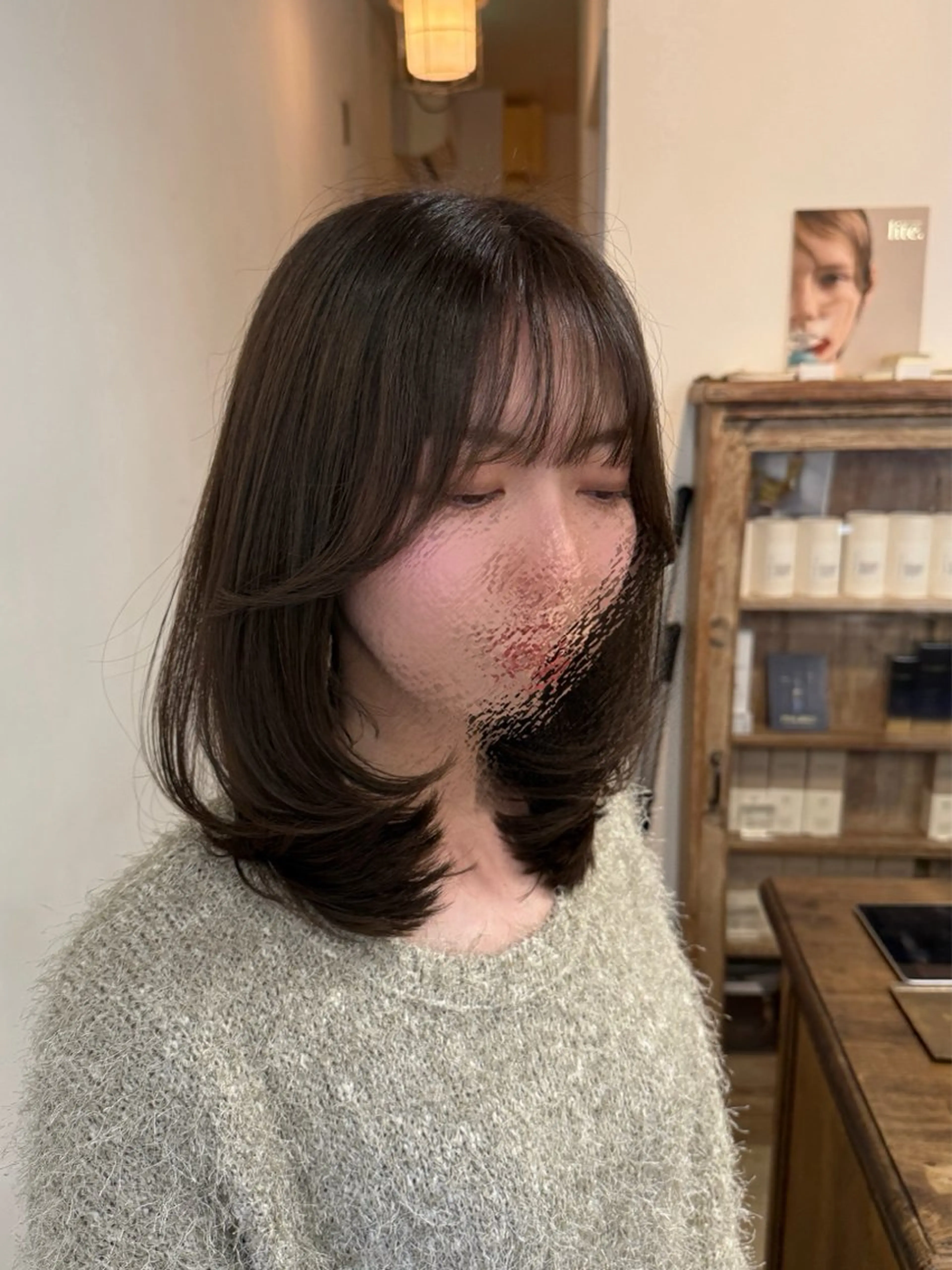 ミディアム レイヤーカット カット トリートメント 【韓国レイヤー特化 ハッシュカット】のヘアスタイル