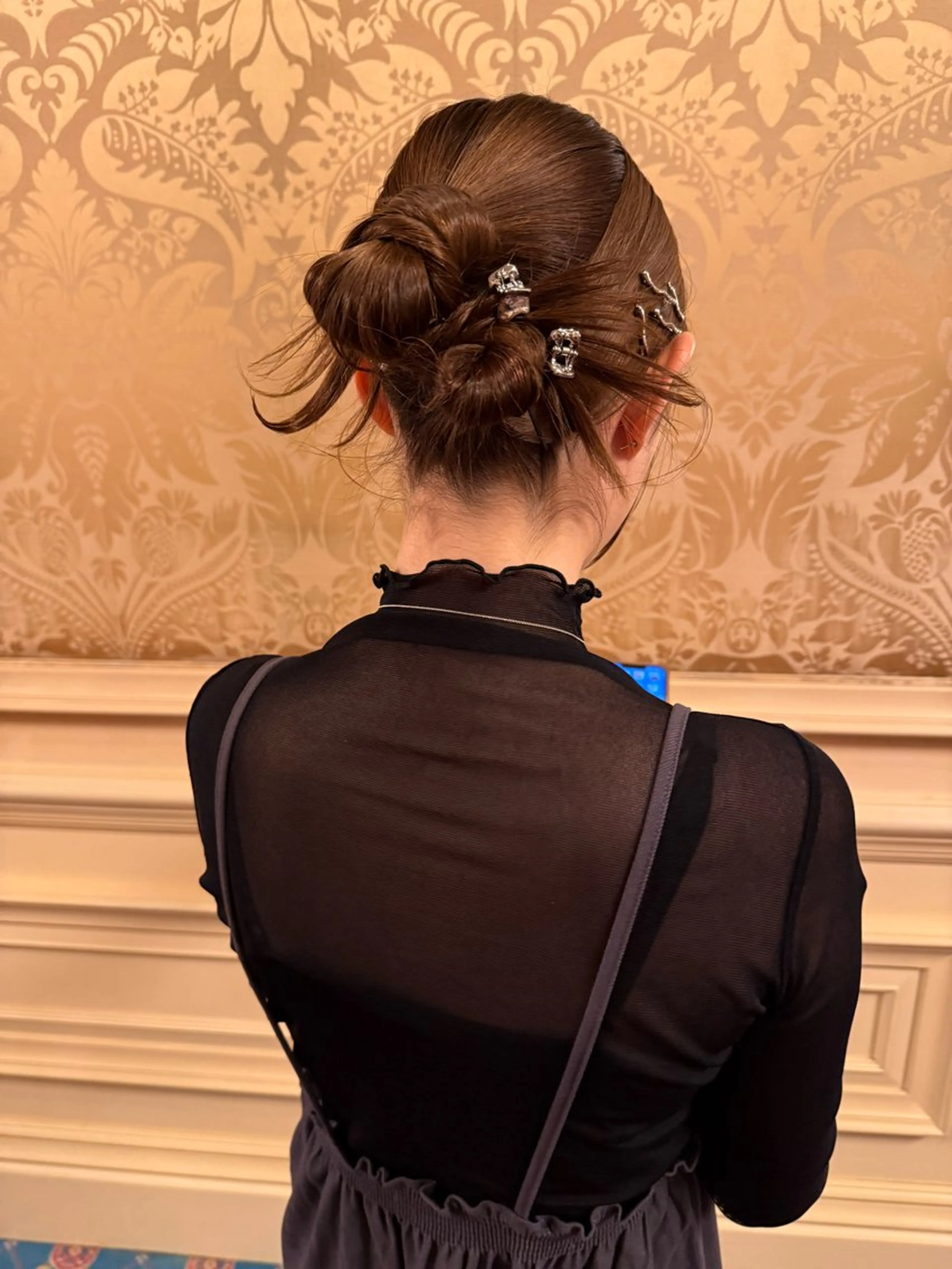 セミロング ヘアアレンジ ヘアセット ブリーチ/アレンジ 天満/chihiroのヘアスタイル