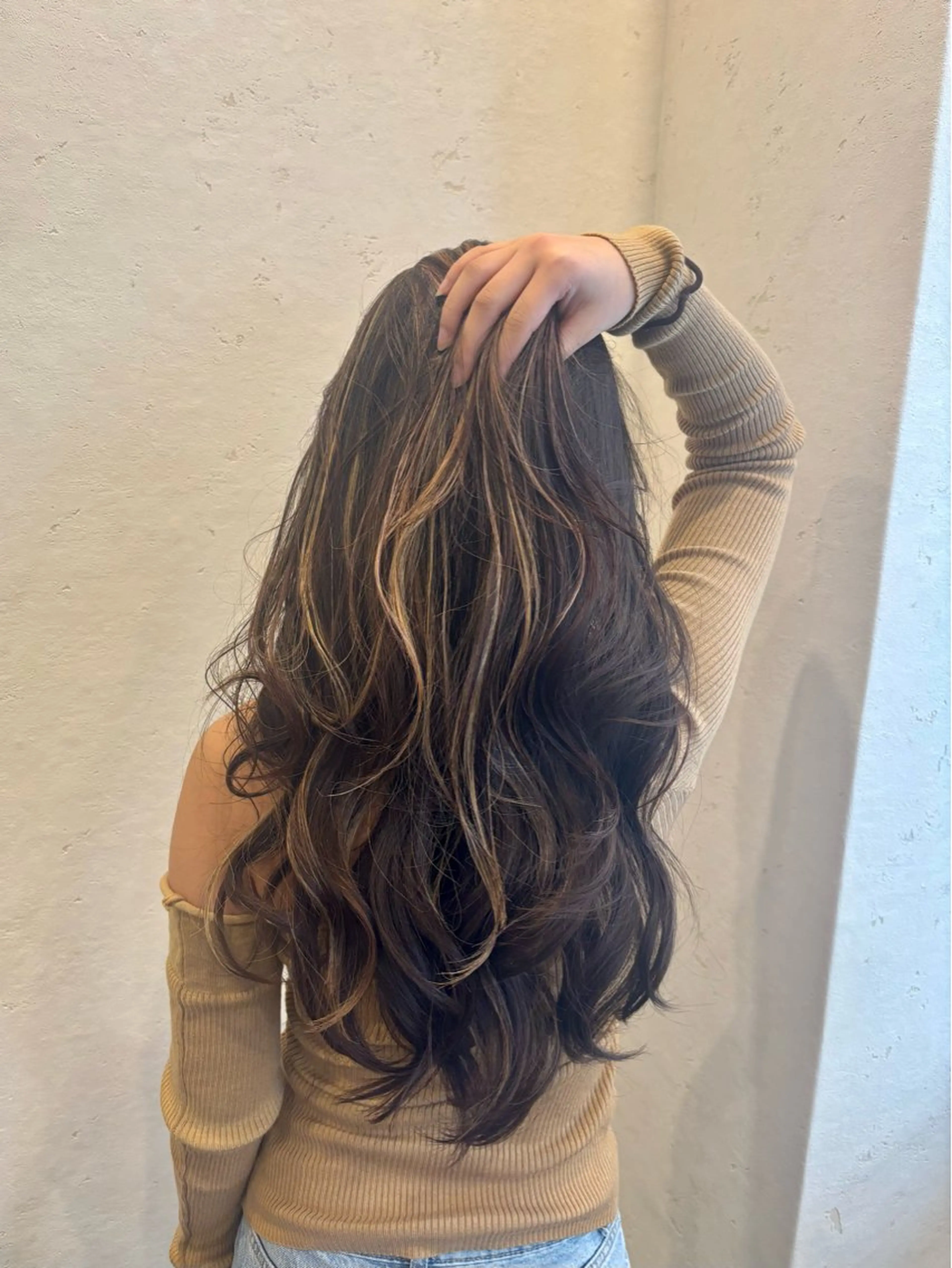 ロング ヘアカラー トリートメント ピンク🌸/暖色/ ブリーチ/横浜/金光のヘアスタイル