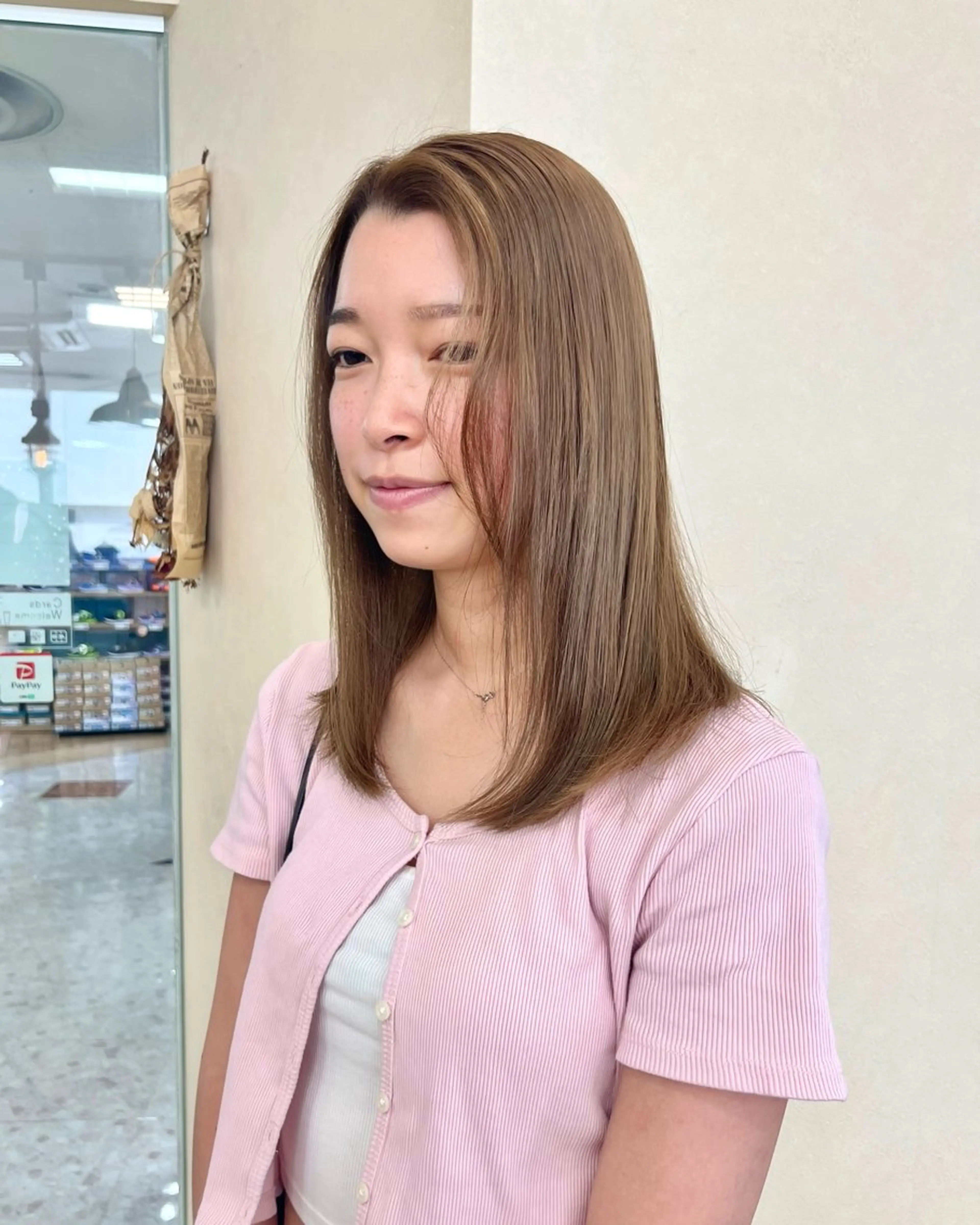 セミロング デザインカット 顔周りカット レイヤーカット トリートメント 似合わせ/美髪カラー /カンナのヘアスタイル