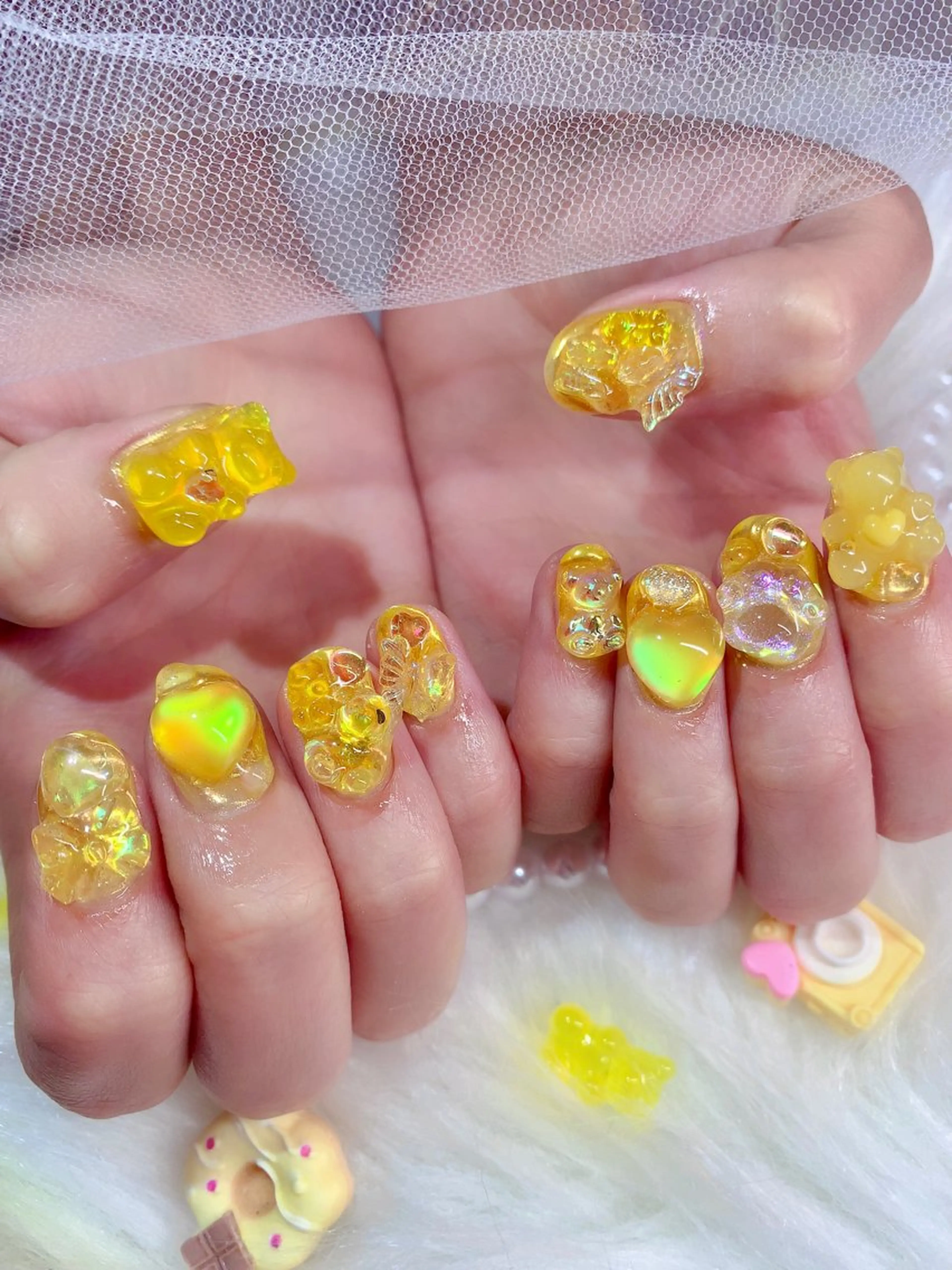 ネイル アートネイル オーロラネイル 氷ネイル・うるうるネイル キラキラネイル 韓国ネイル 3Dアートネイル💗 都築レナのネイルデザイン