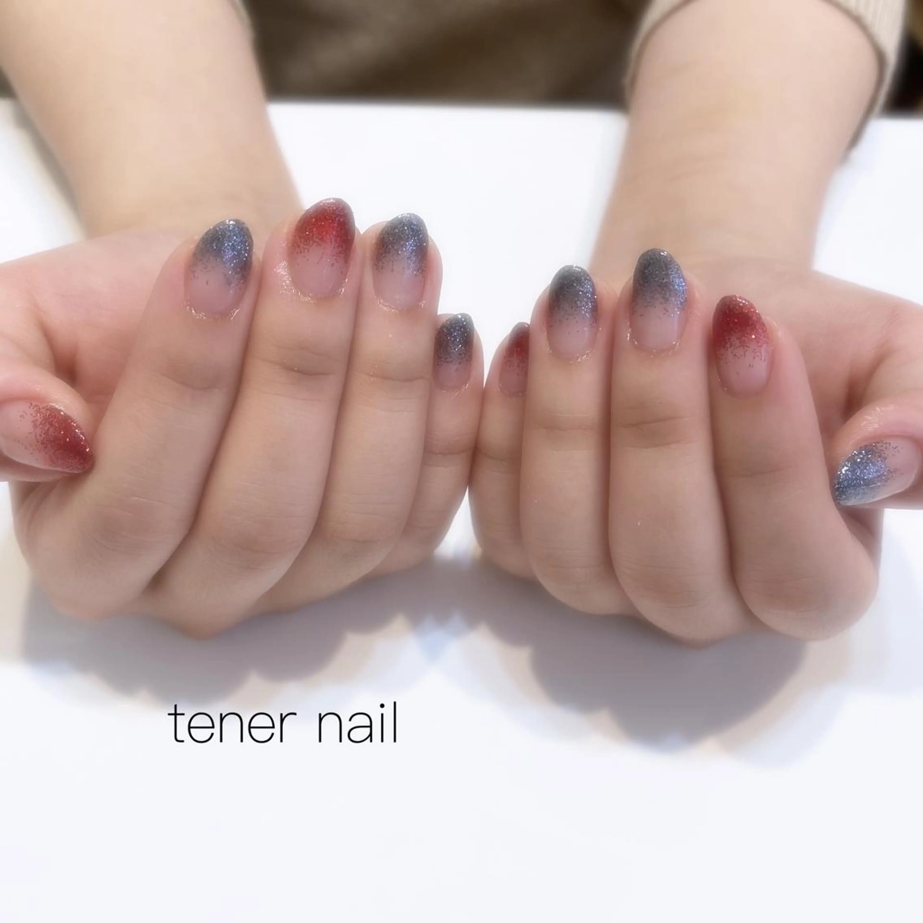 ネイル クリアネイル グラデーション ラメ(グリッター) ラメグラデーション テネルネイル tener nailのネイルデザイン