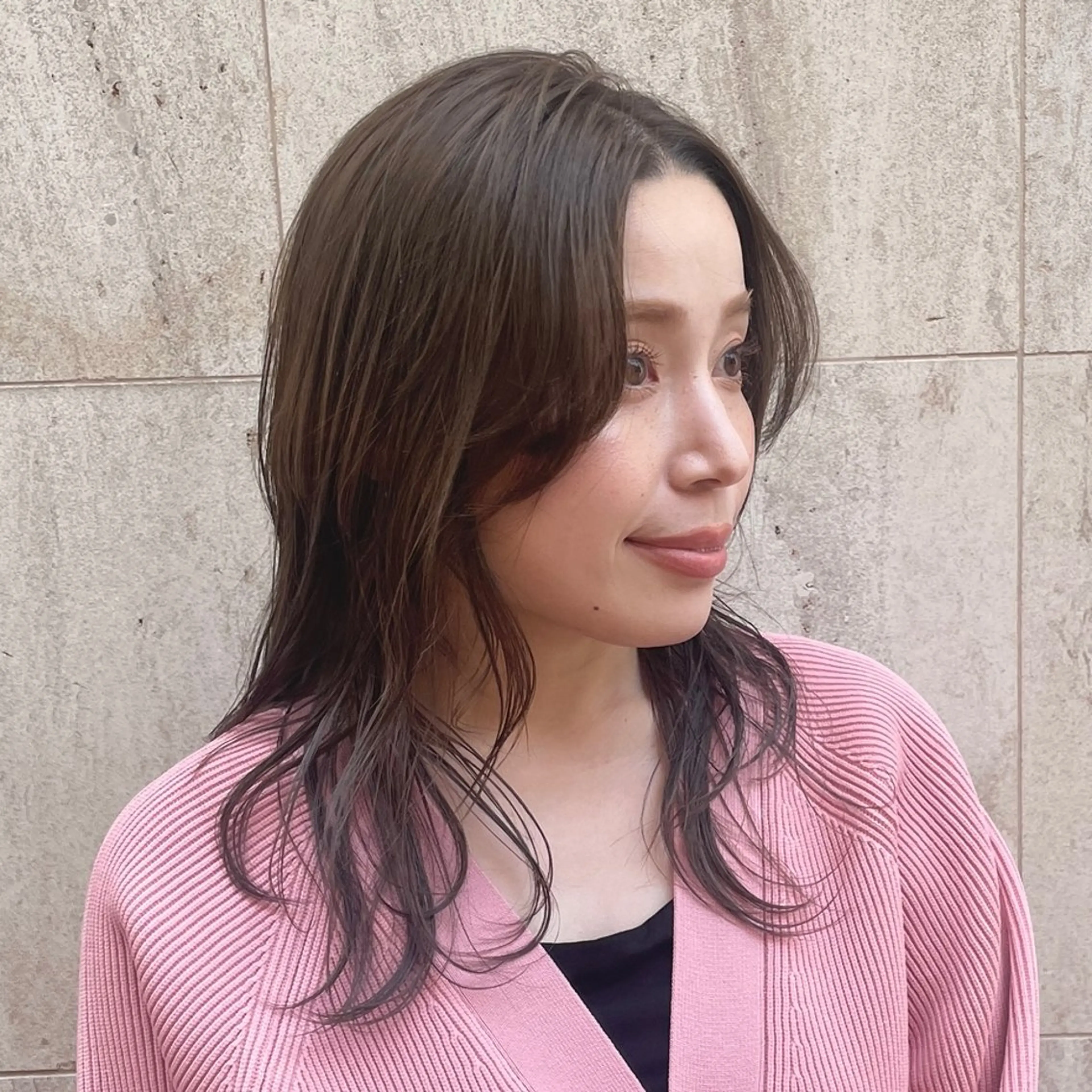 セミロング カラー ハイライトカラー ハイトーンカラー 卒業式のヘアスタイル ハイライト ヘアカラー トリートメント ヘッドスパ matka白髪ぼかし 大人ヘア/KEIKOのヘアスタイル