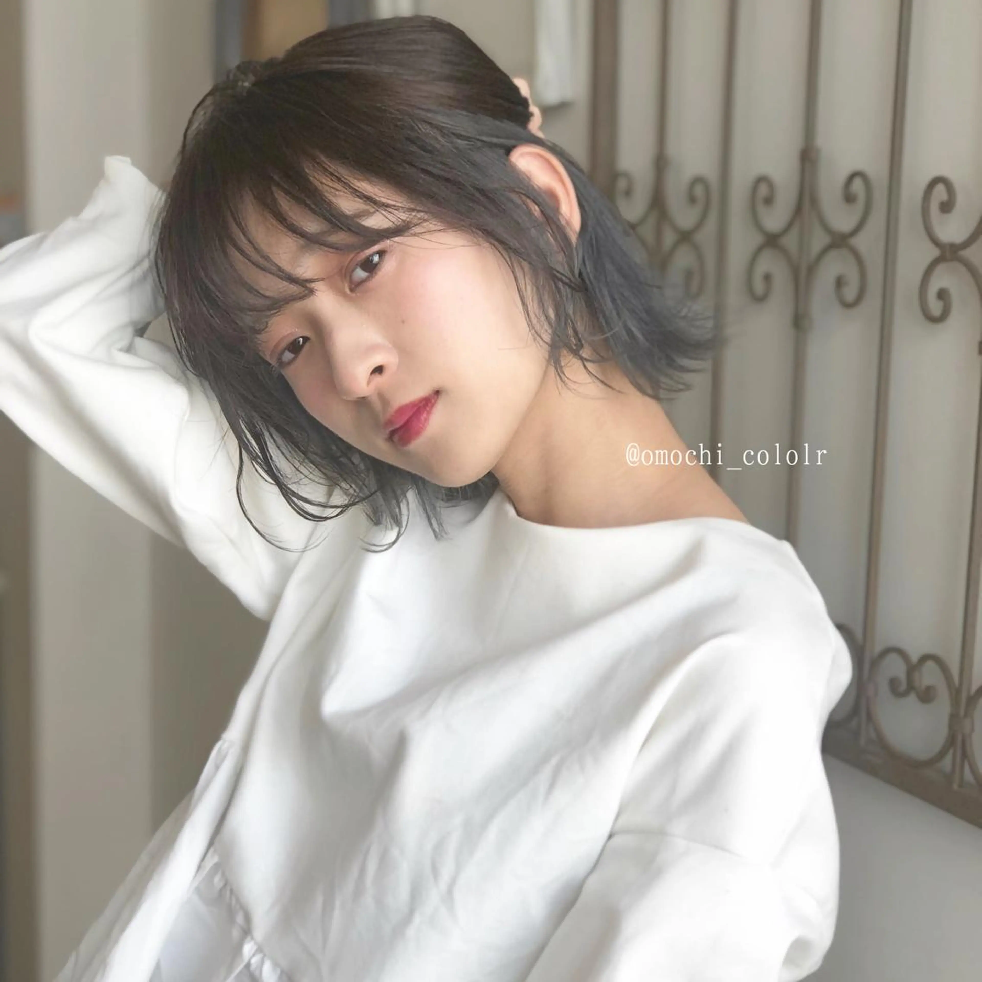 ショート カラー パーマ ヘアアレンジ メンズ キッズ ネイル マツエク・マツパ ブルーカラー 透明感カラー デザインカラー グレージュ ナチュラル 隠れ家サロンso you所属・yukimi .のヘアスタイル