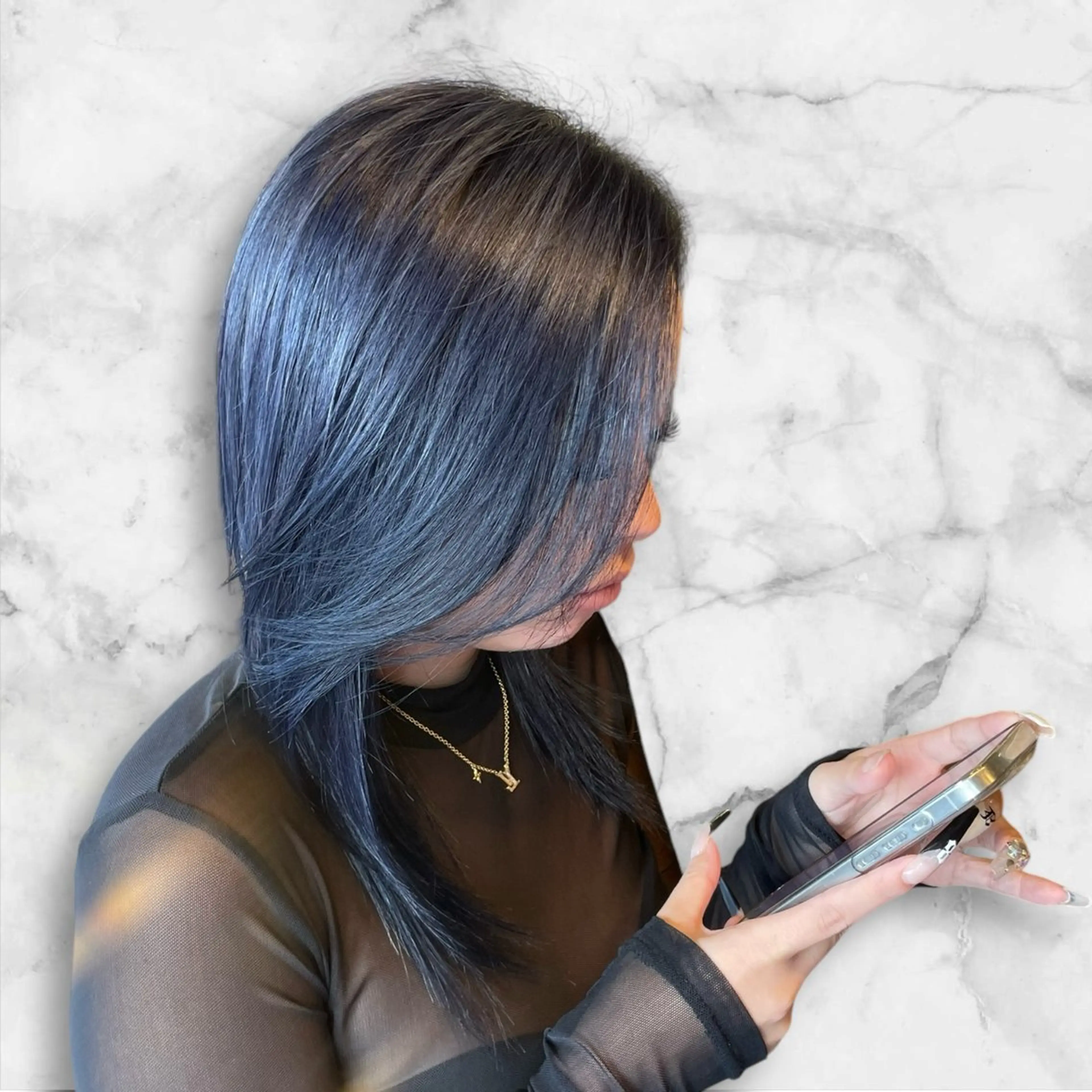 セミロング ヘアカラー セルバ所属・プルシールエクステ/ ハイトーン/ブリーチのヘアスタイル