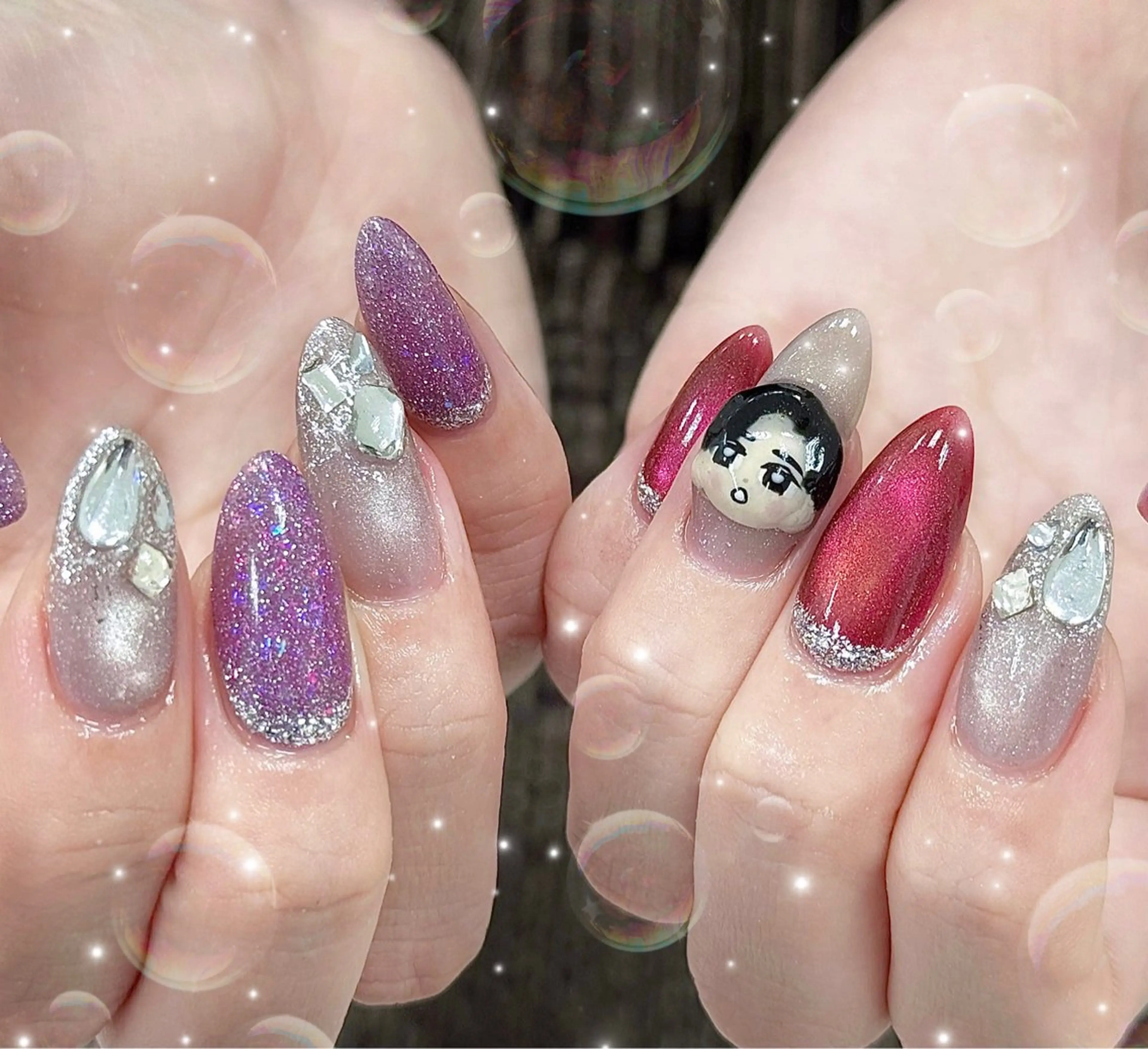 ネイル ハンドネイル Purasia高橋✧ マグ/ワンホン/地雷のネイルデザイン