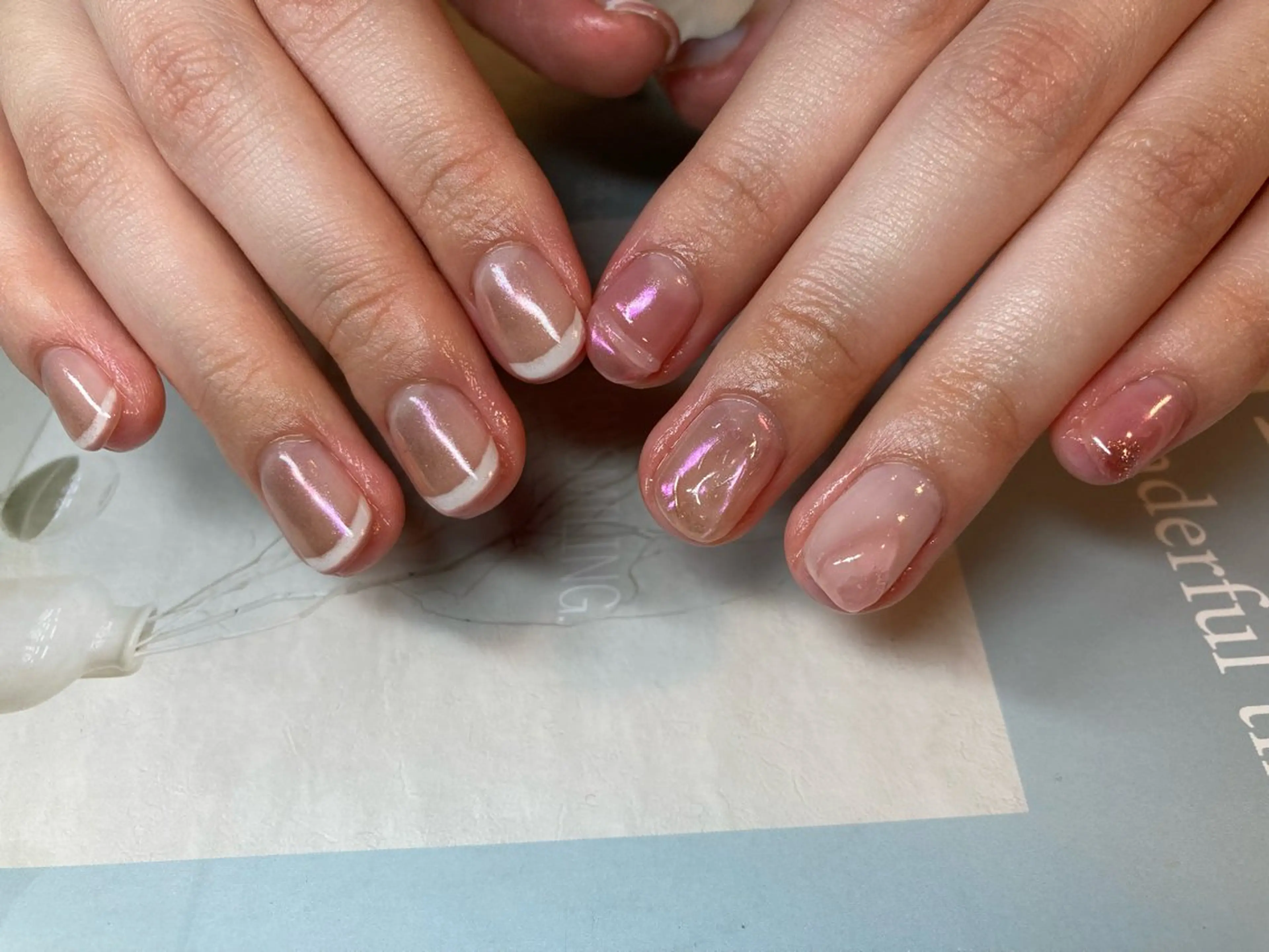 ネイル ダブルフレンチ フレンチネイル ピンク otsurunail (オツルネイル)のネイルデザイン