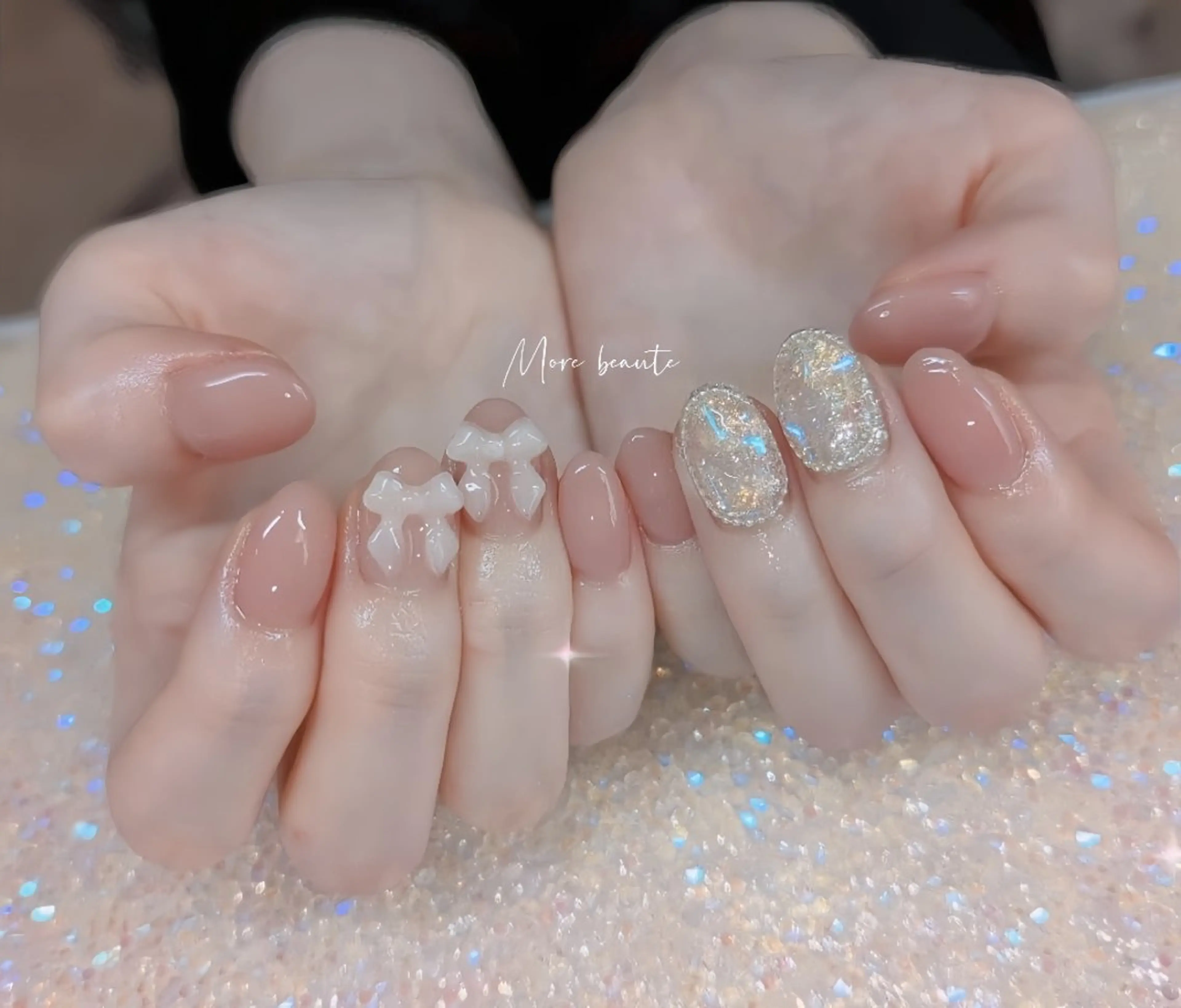 ネイル 長さ出し ジェルネイル ハート 韓国ネイル マグネットネイル ハンドネイル I LOVE ME NAIL.｡.:*♡のネイルデザイン