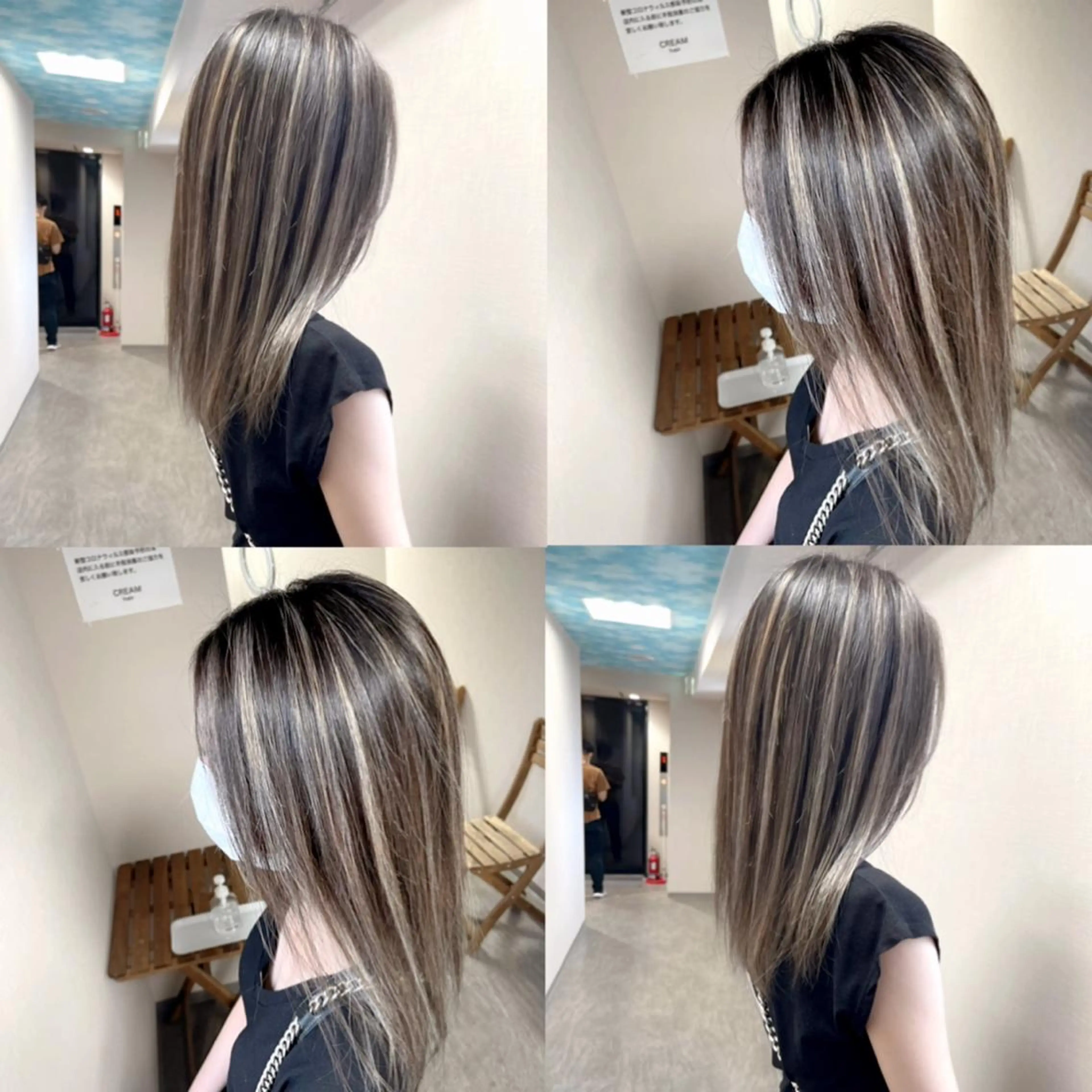 ミディアム カラー ハイライトカラー ハイライト ヘアカラー 松井那津子 /ハイライトブリーチのヘアスタイル