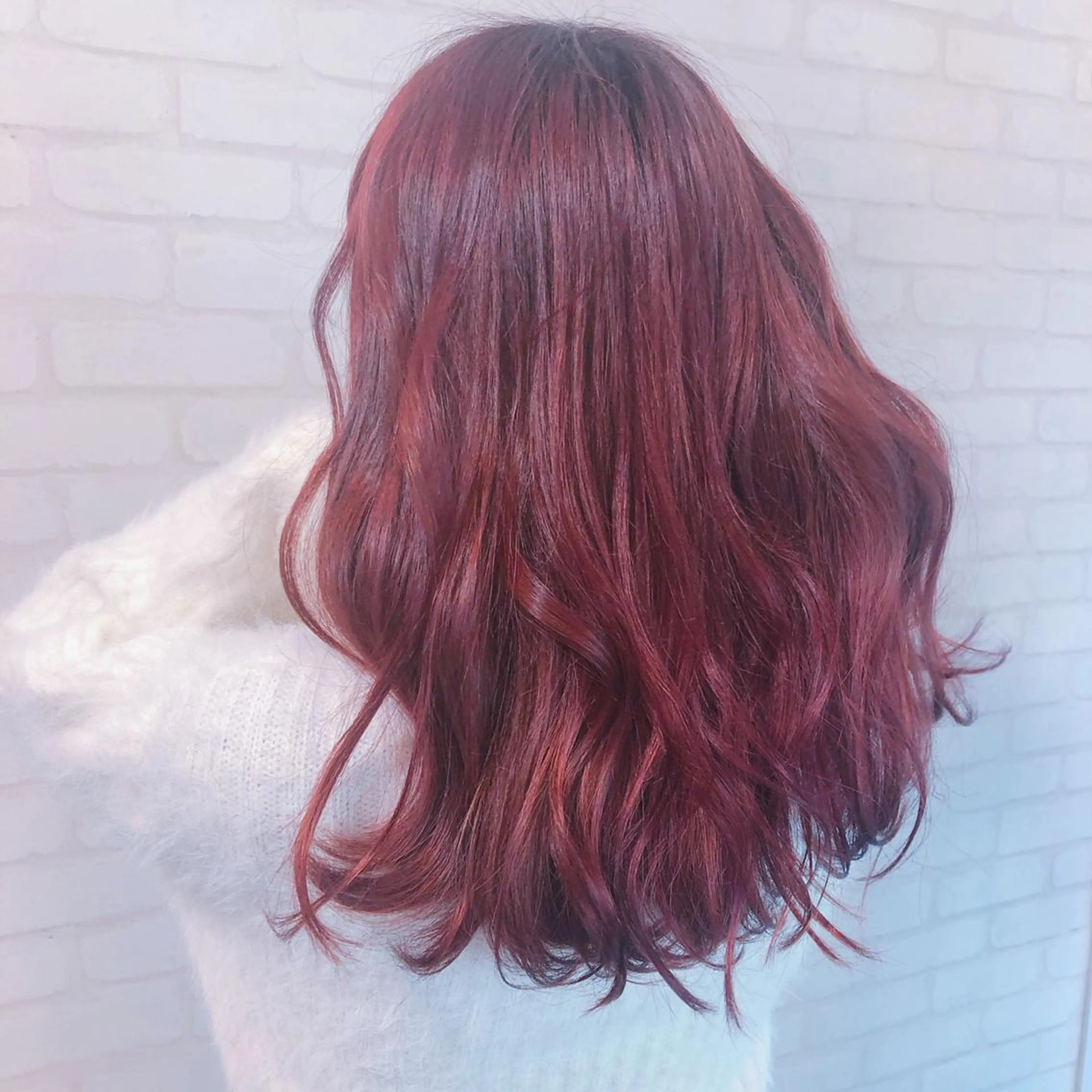 ロング アッシュ ハイライト レイヤーカット Selene hair OSAKAのヘアスタイル