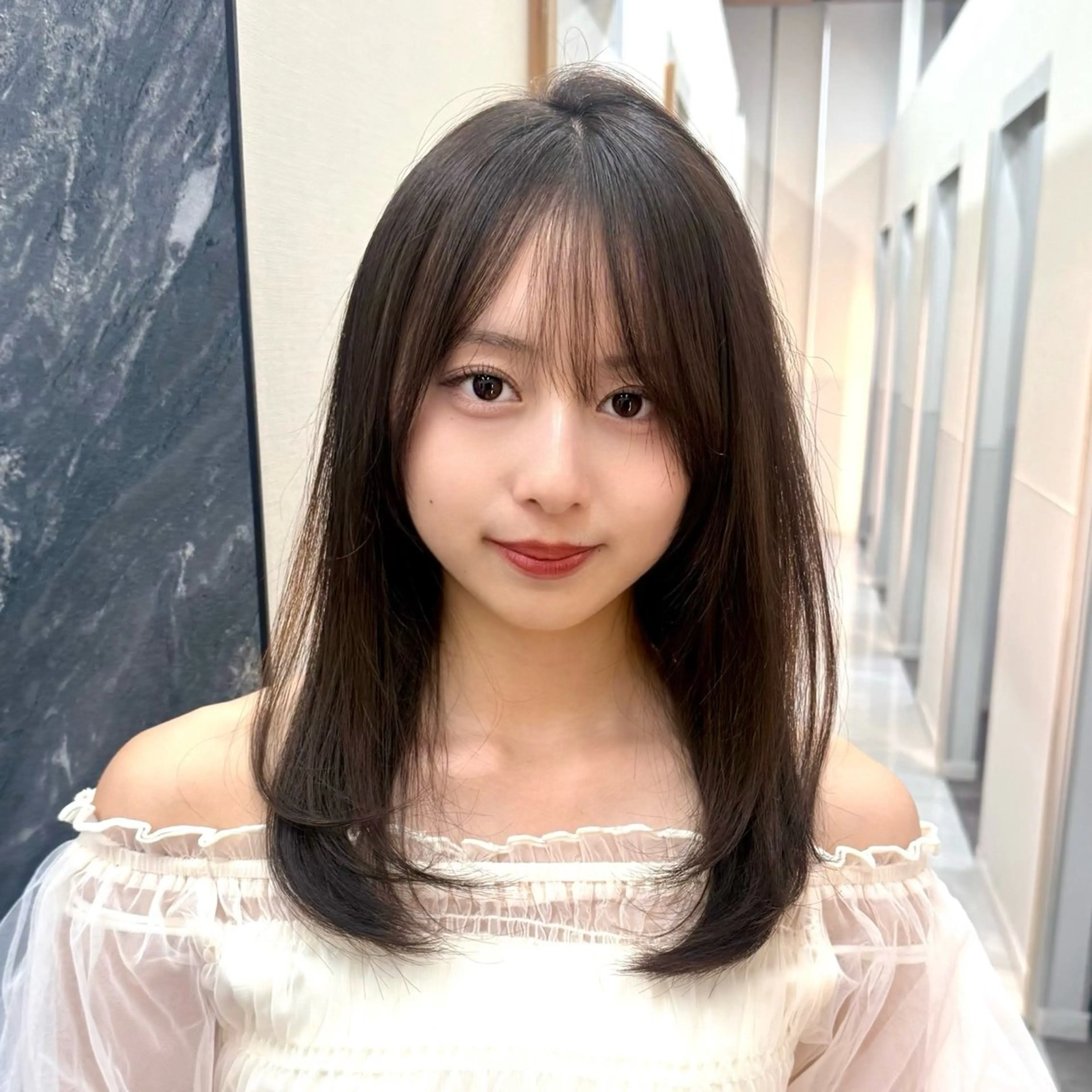ミディアム カット ヘアカラー トリートメント ️🫧レイヤーカット 銀座/れいか️️🫧のヘアスタイル