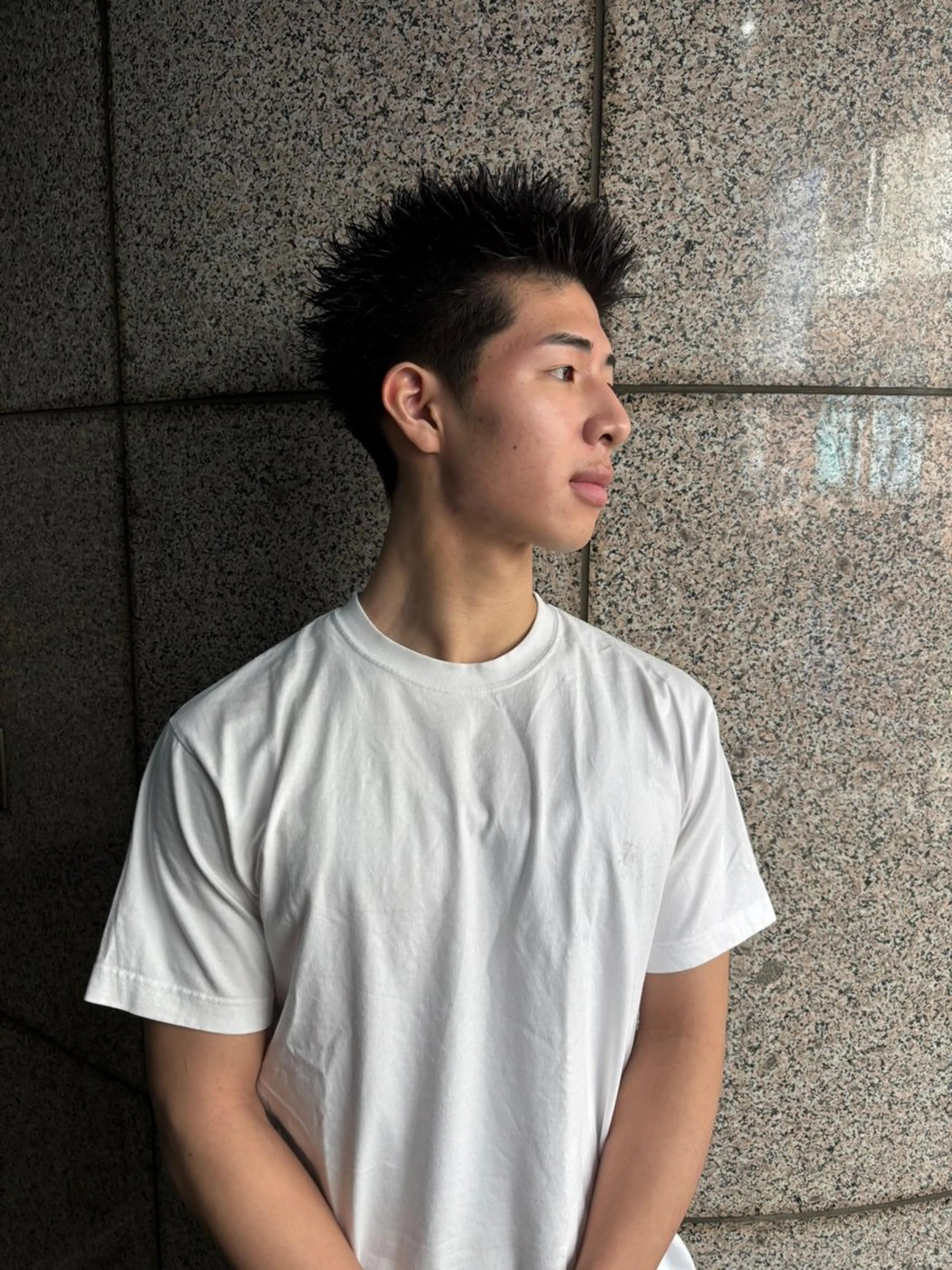 メンズ カット スパイキーパーマ 柏NO1 藤本葉のヘアスタイル