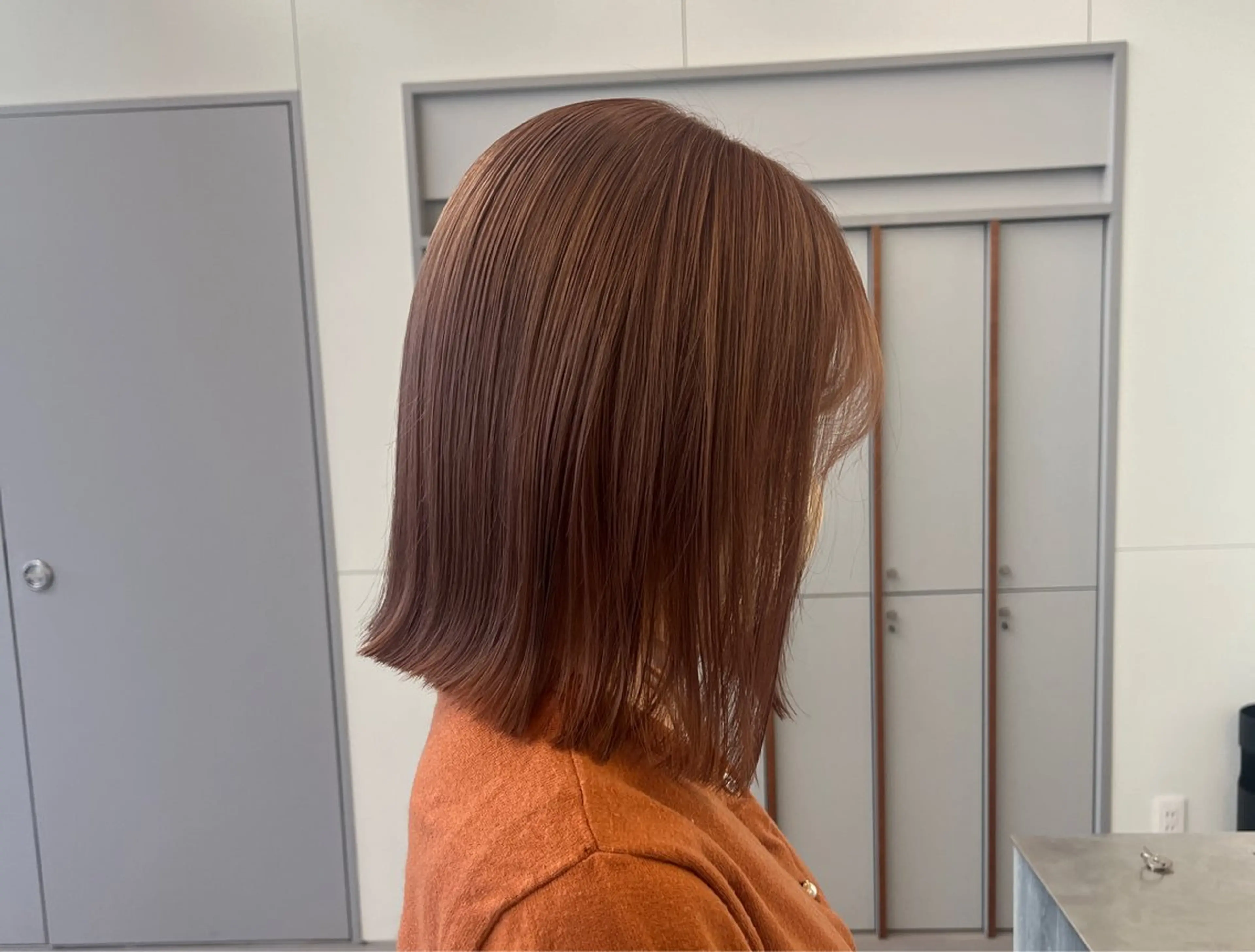 ミディアム カラー ベージュカラー ブリーチ 透明感カラー ダブルカラー トリートメント ヘアカラー トリートメント 髪質改善/ボブ 🌻Mutsumiのヘアスタイル