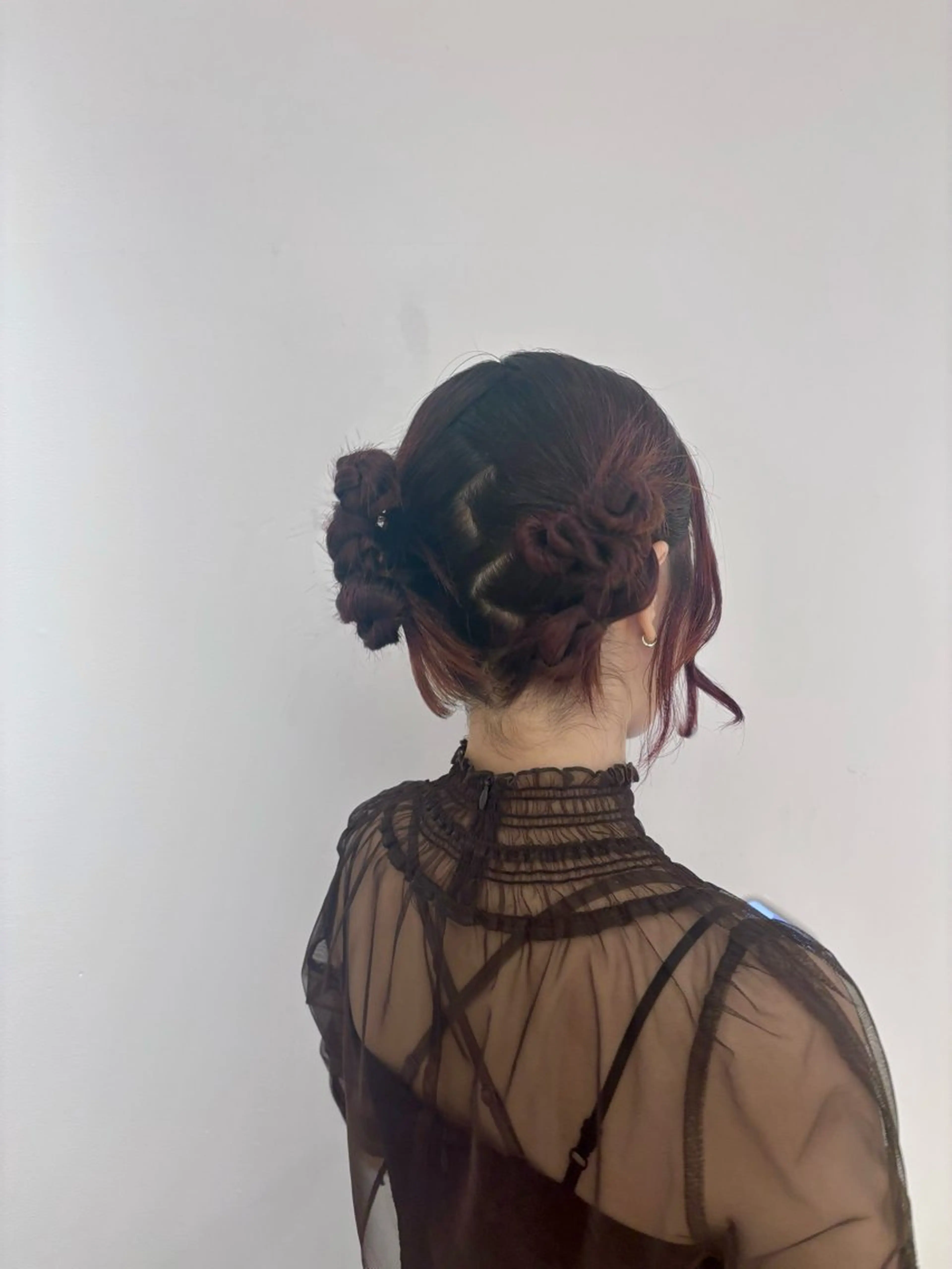 セミロング ヘアアレンジ ヘアセット サイトウ アカネのヘアスタイル