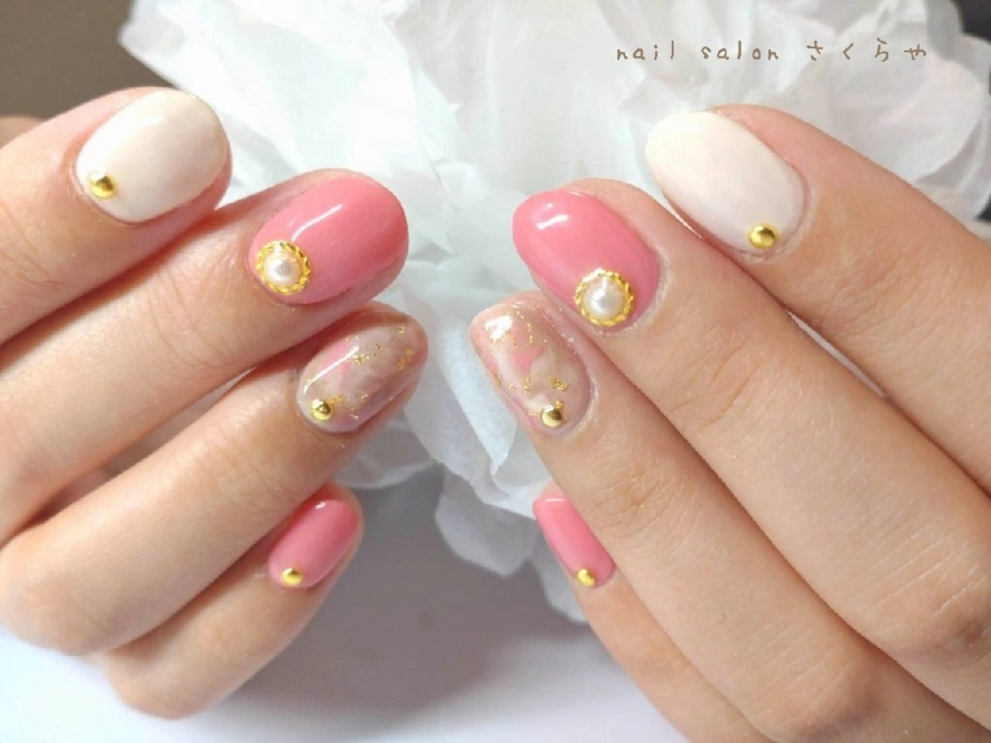 ネイル アートネイル ニュアンスネイル ピンク さくらや❤ パラジェル使用のネイルデザイン