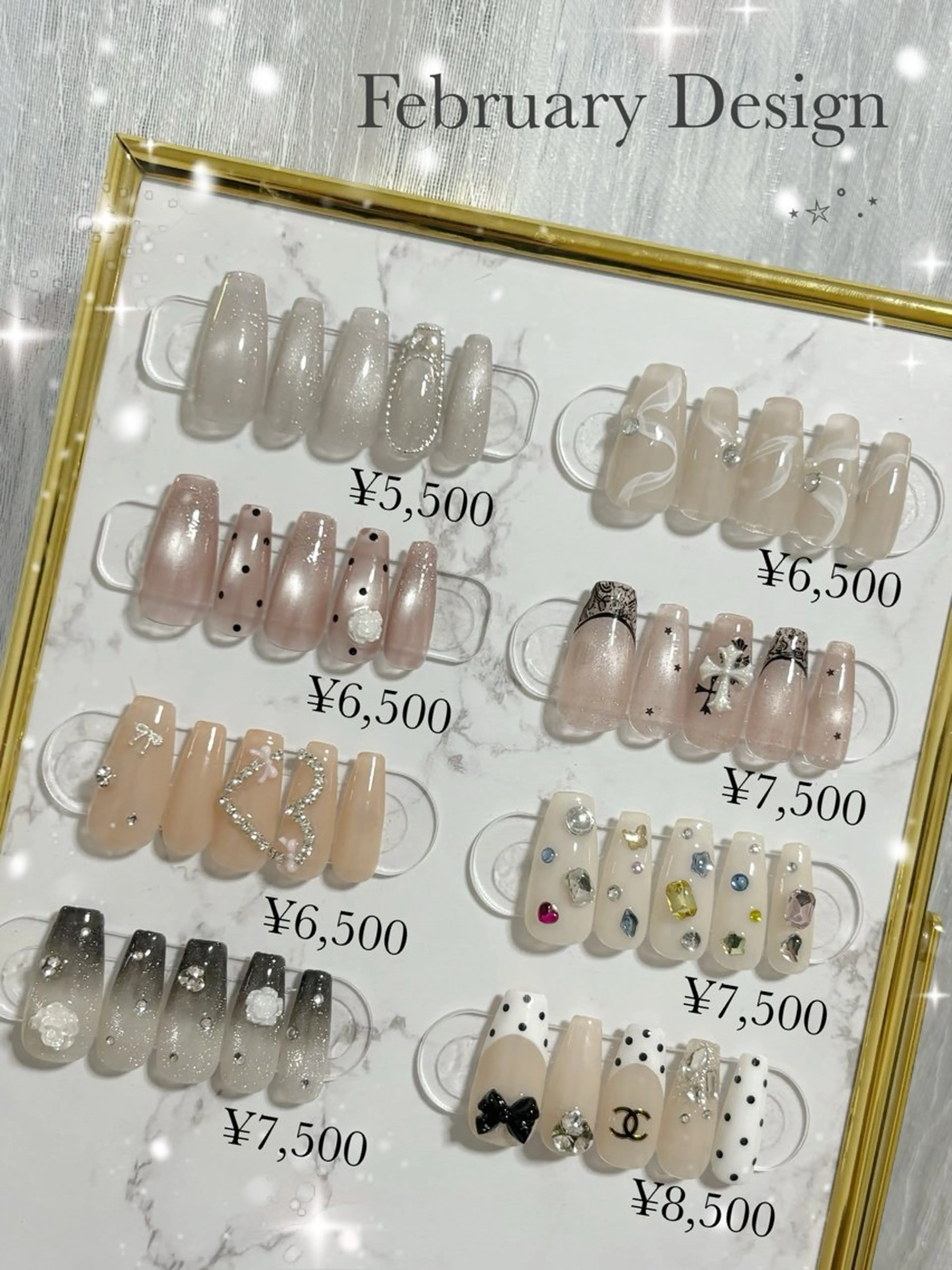 ネイル ドット フラッシュネイル フレンチネイル ハート 韓国ネイル ハンドネイル YM nailのネイルデザイン