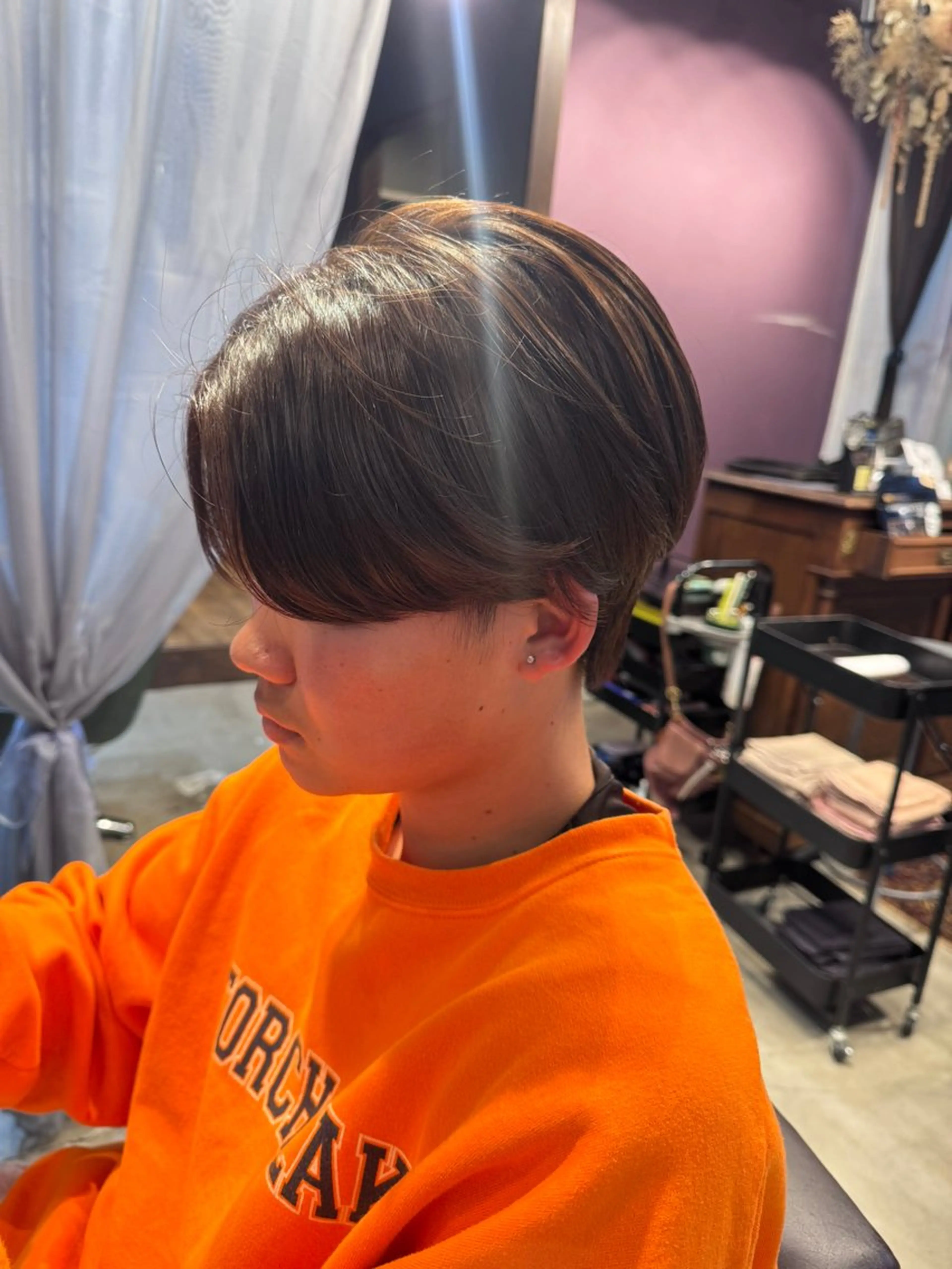 カラー メンズ ブラウンカラー オレンジ オレンジブラウン RoimU+e 小林のヘアスタイル