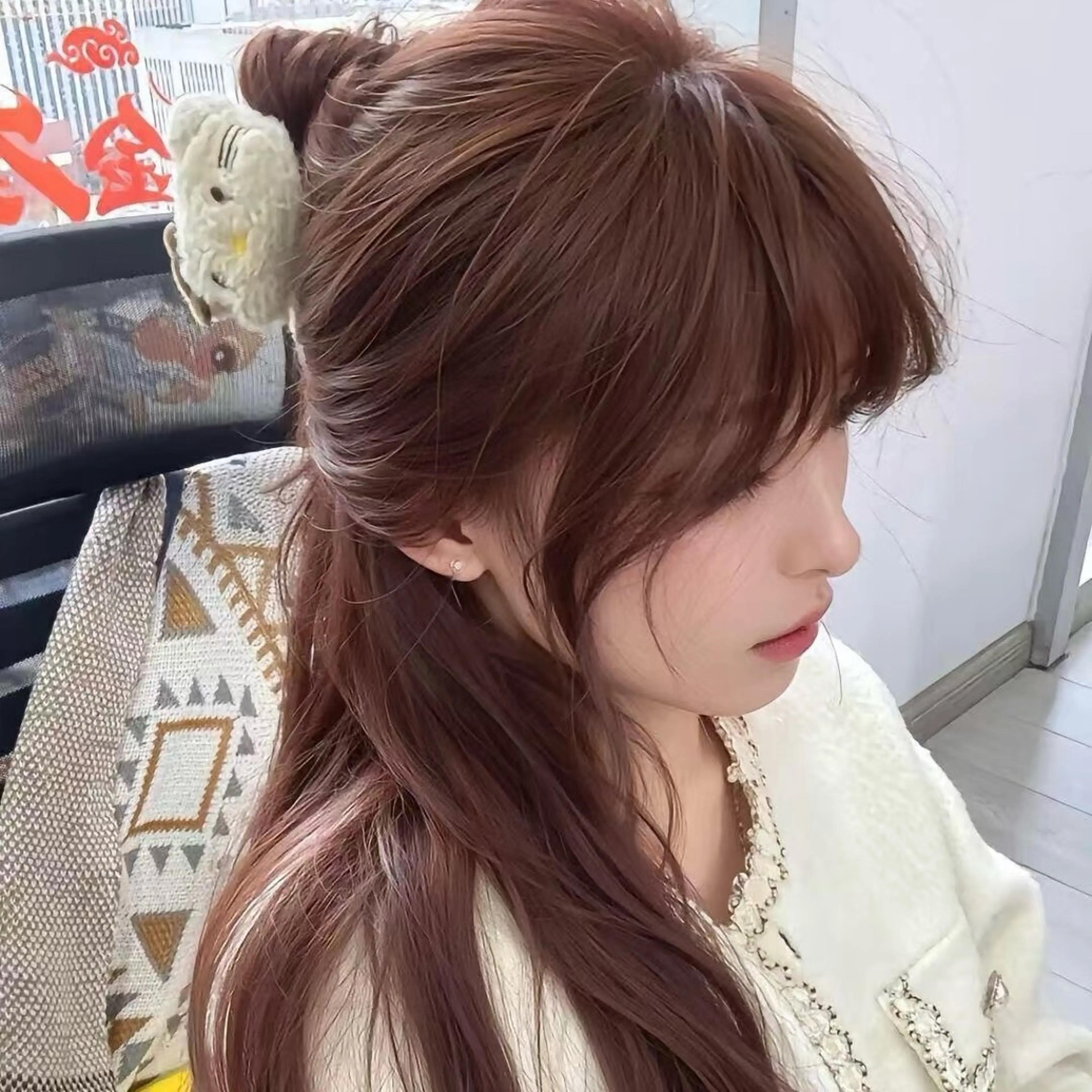 ミディアム カラー ブリーチ ブラウンカラー カット ヘアカラー モテ韓国ヘア/ レイヤー🤍RIKAのヘアスタイル