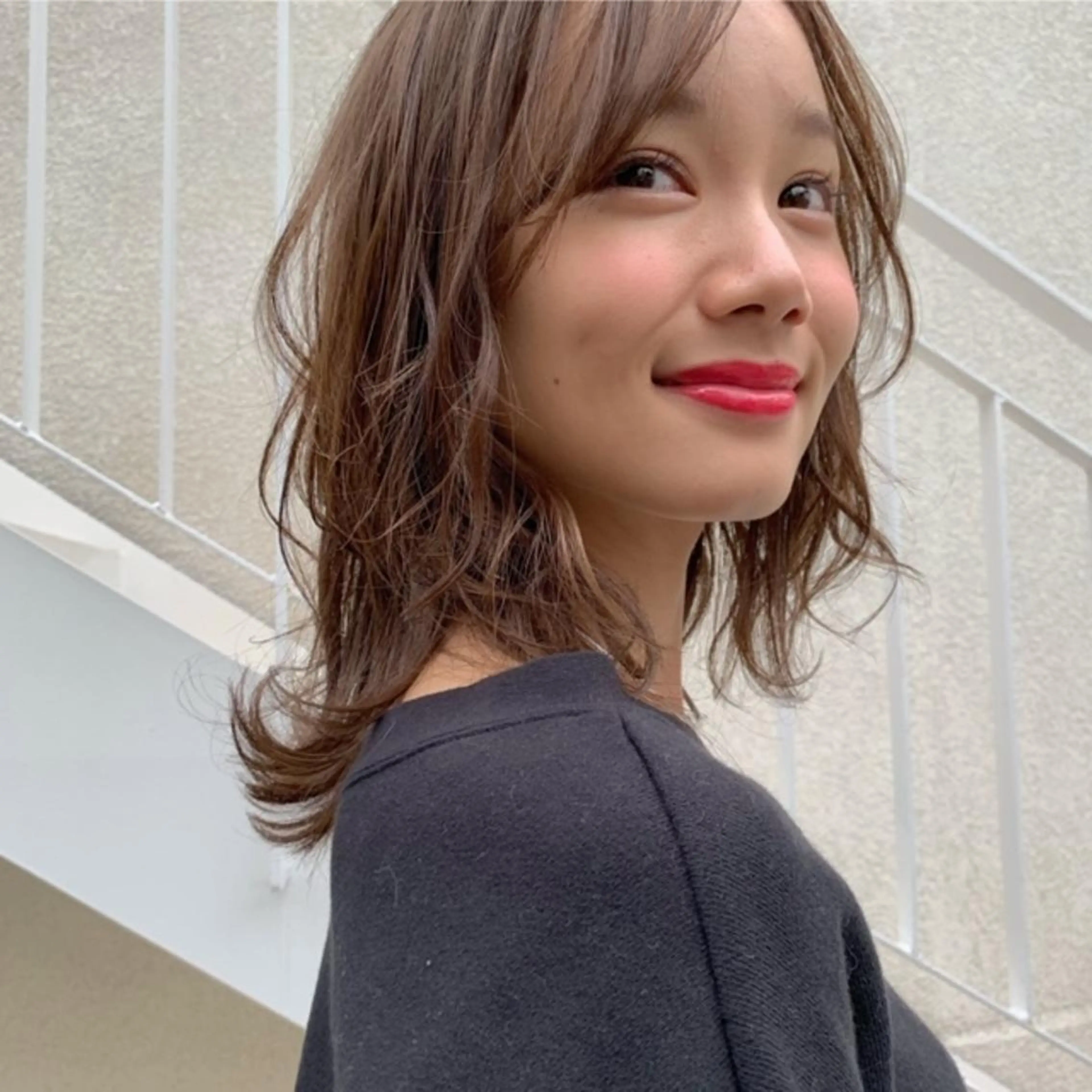 ミディアム ハイライト レイヤーカット park theSTANDARD所属・HARUKA ♡モデル募集中♡のヘアスタイル