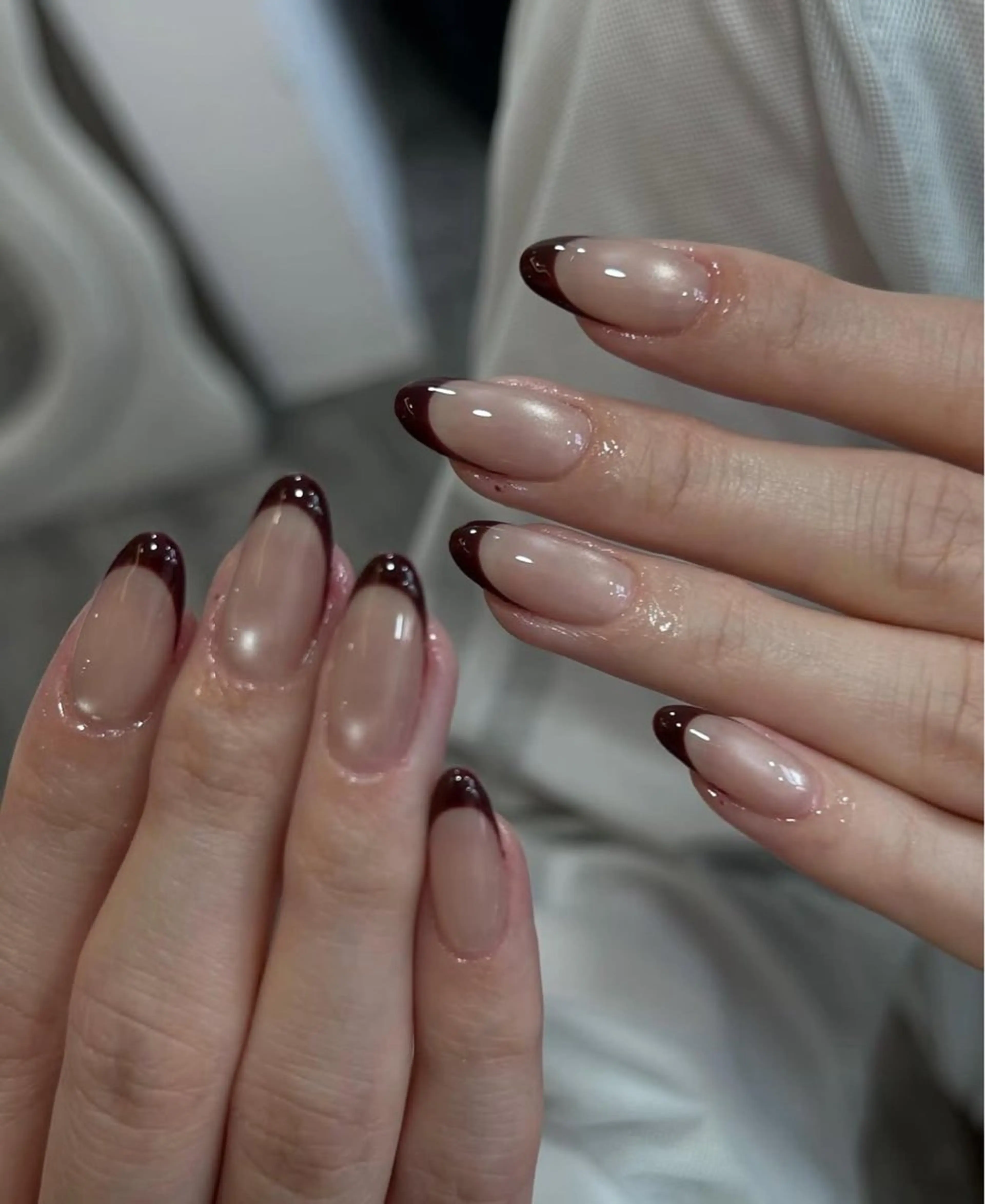 ネイル チークネイル フレンチネイル グラデーション キラキラネイル 韓国ネイル Minette nailHuongのネイルデザイン