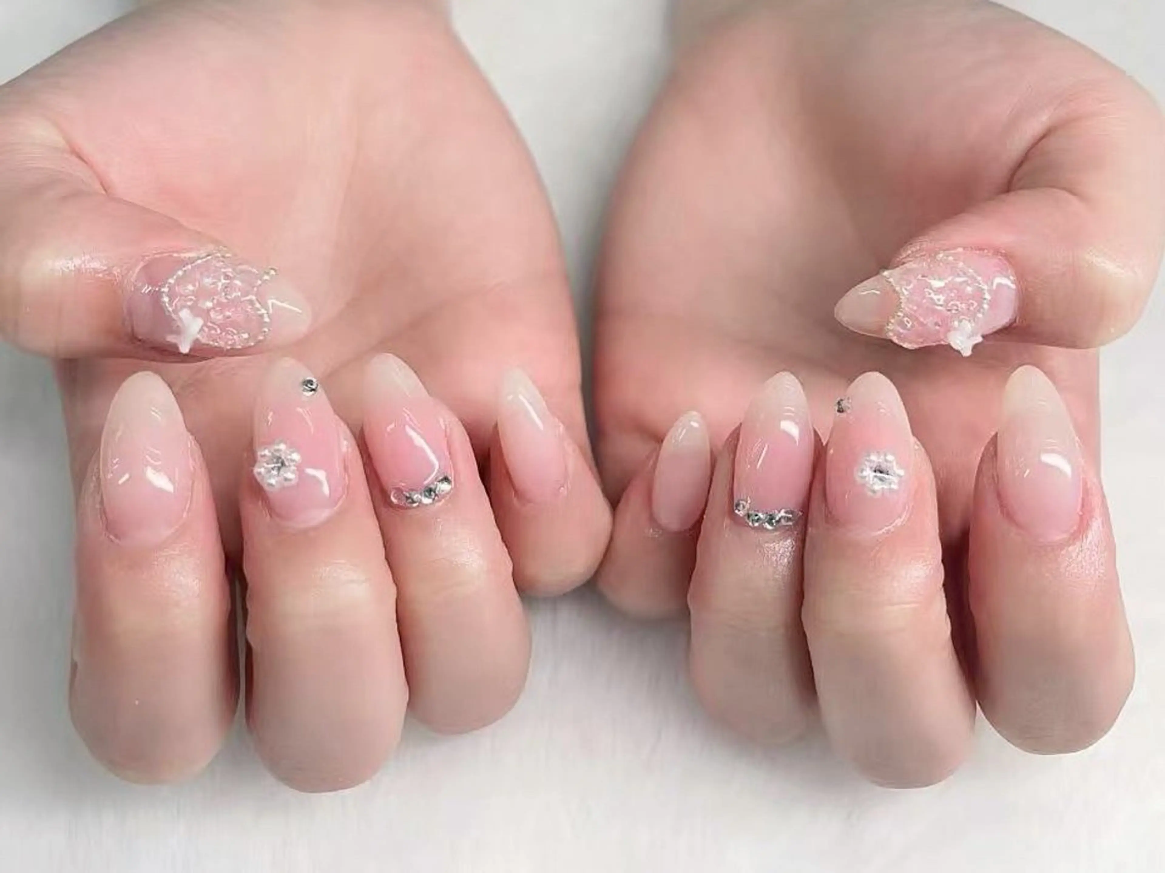 ネイル 長さ出し ジェルネイル マグネットネイル 持ち込み パラジェル ハンドネイル Egao Nail錦糸町店のネイルデザイン